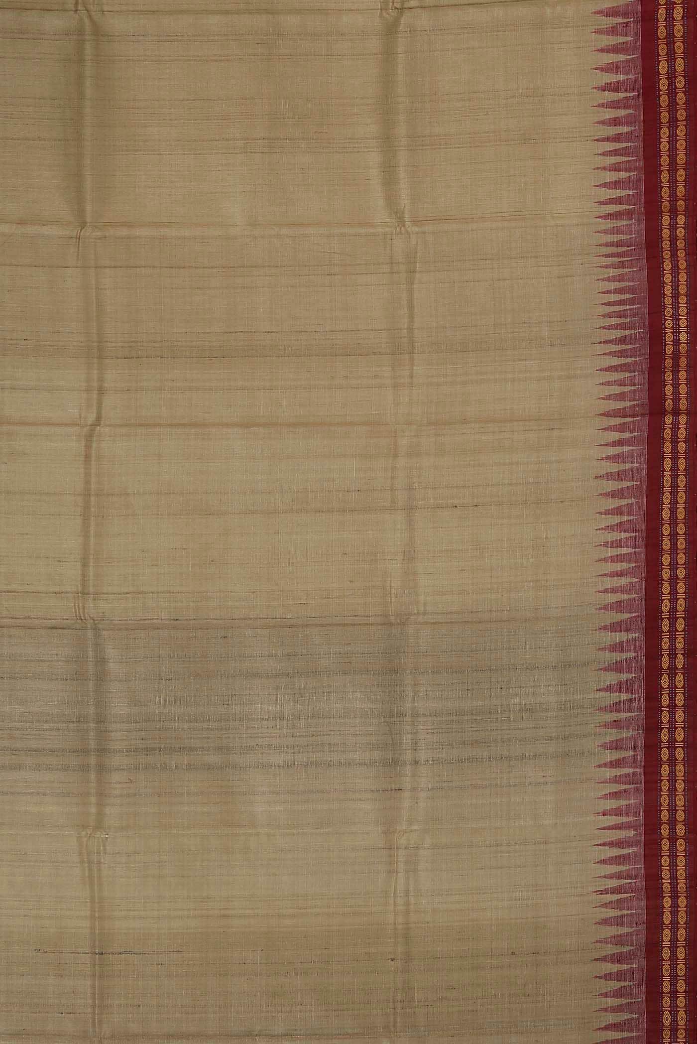 Beige Bhagalpuri Tussar Silk Saree