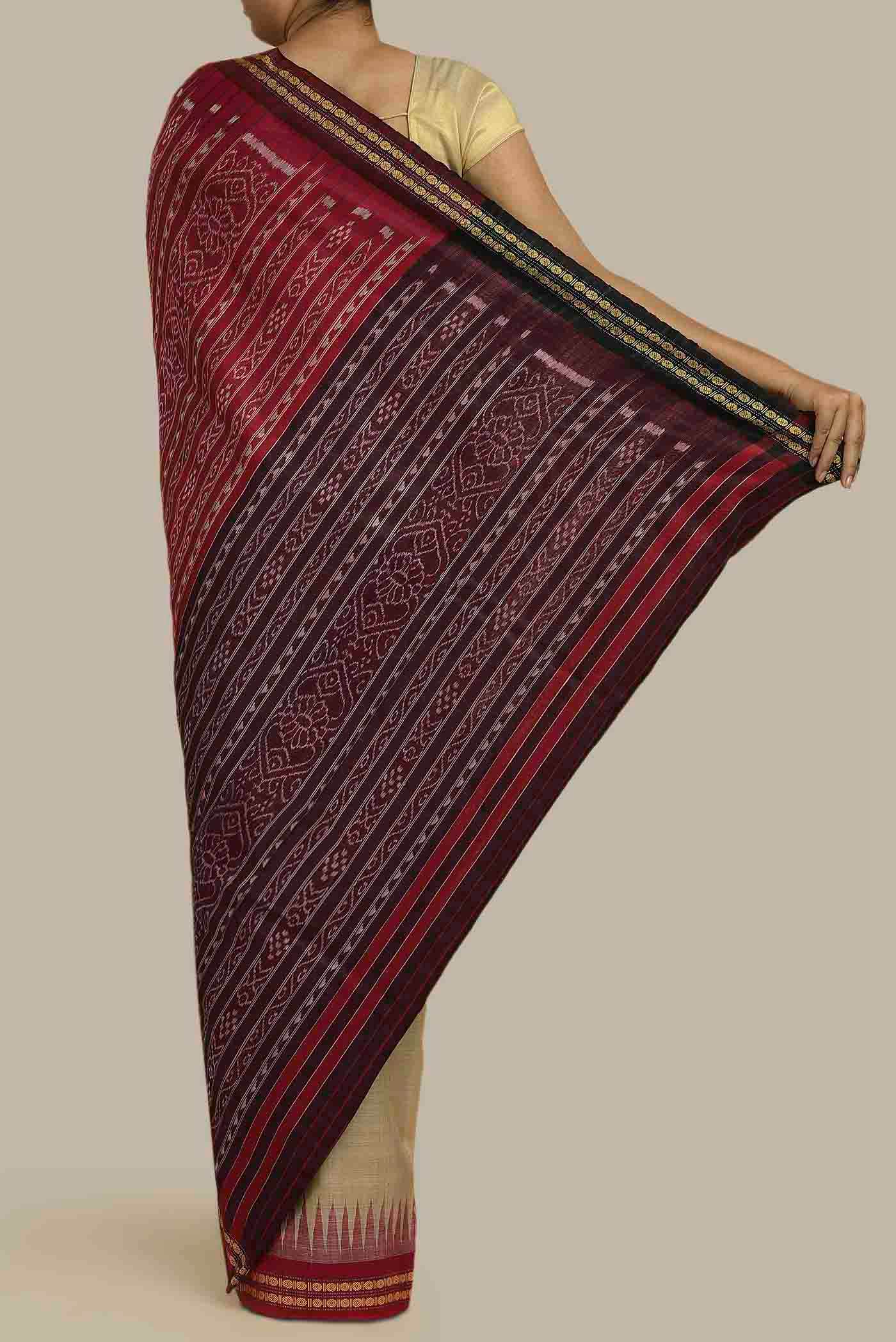 Beige Bhagalpuri Tussar Silk Saree