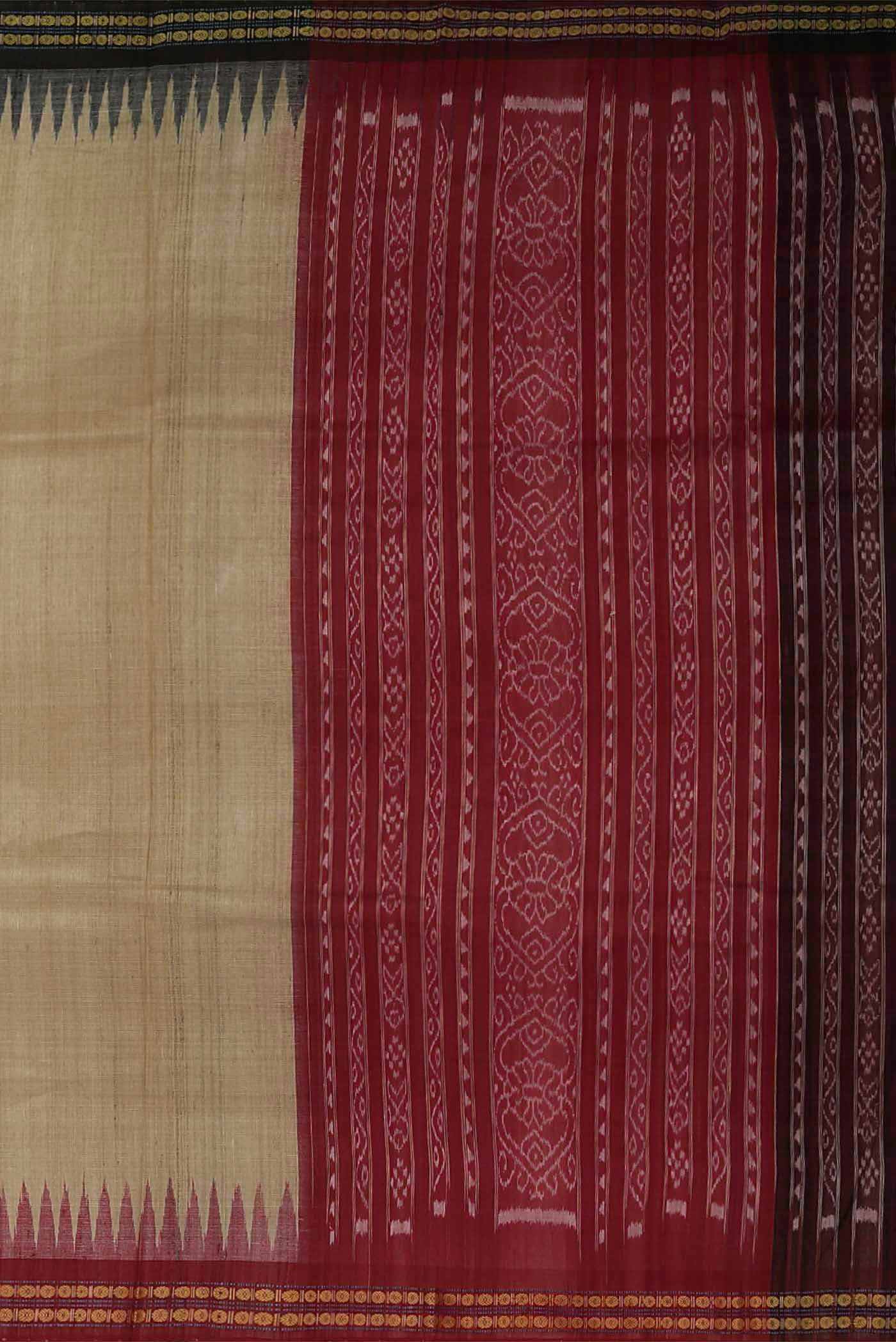 Beige Bhagalpuri Tussar Silk Saree