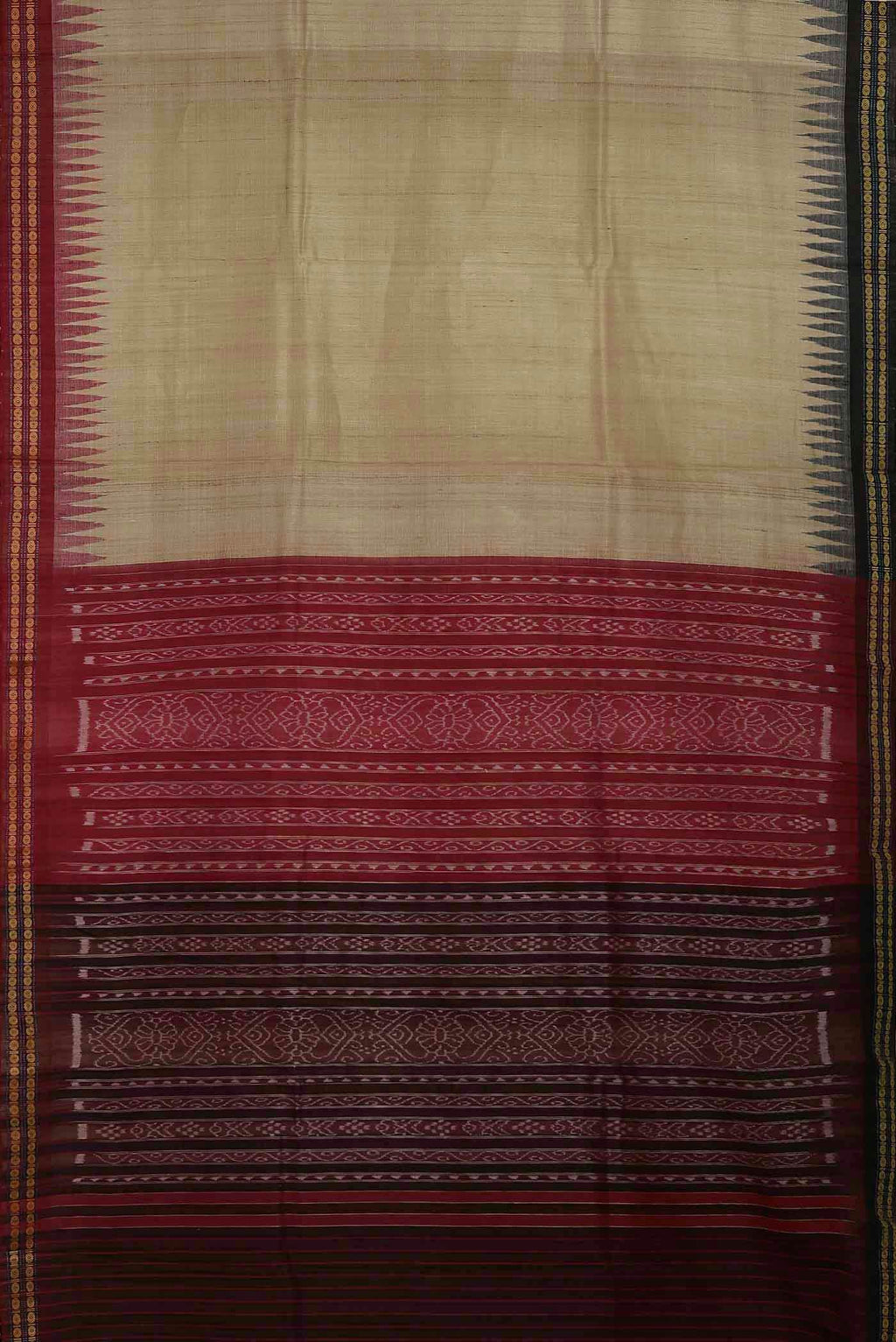 Beige Bhagalpuri Tussar Silk Saree