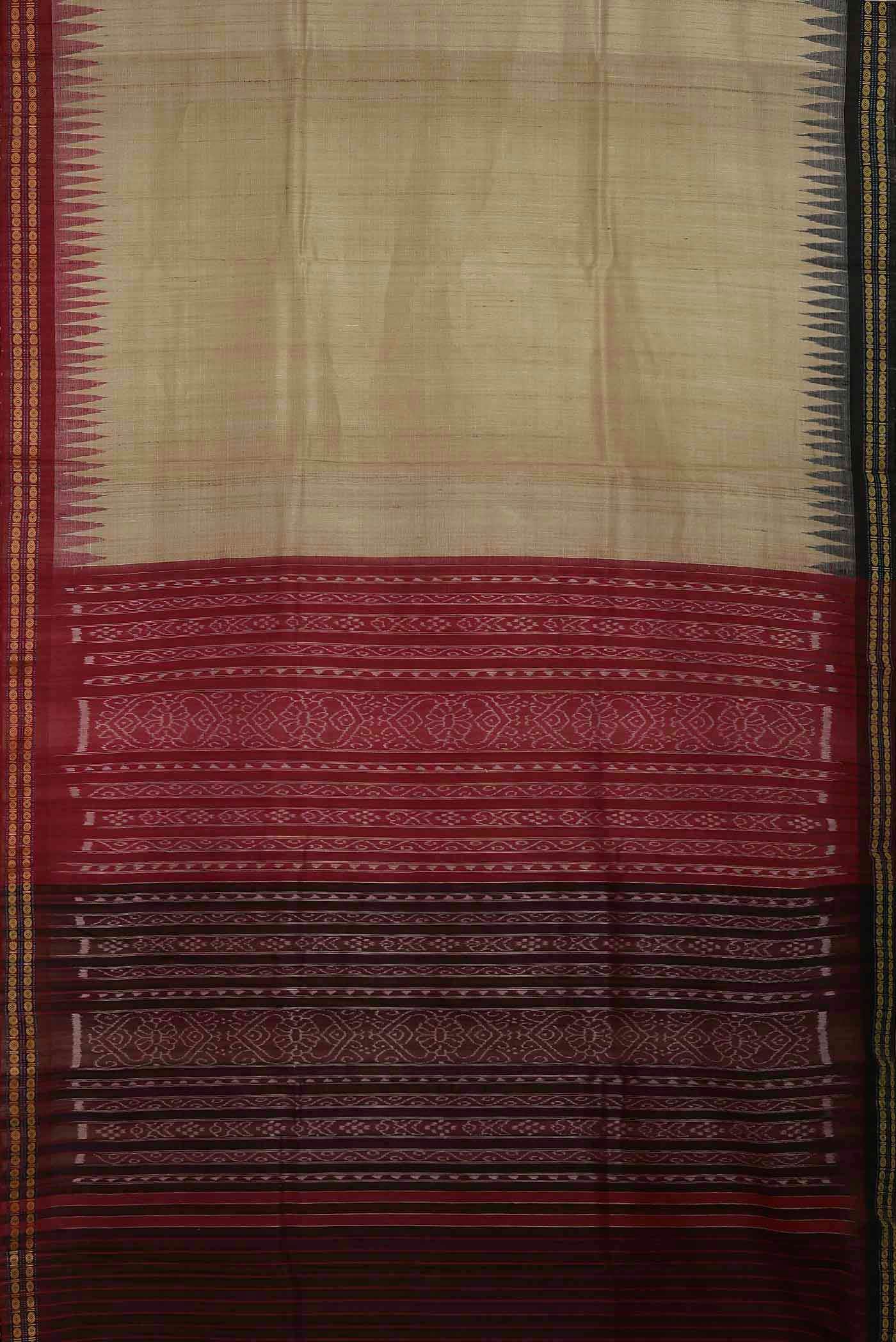 Beige Bhagalpuri Tussar Silk Saree
