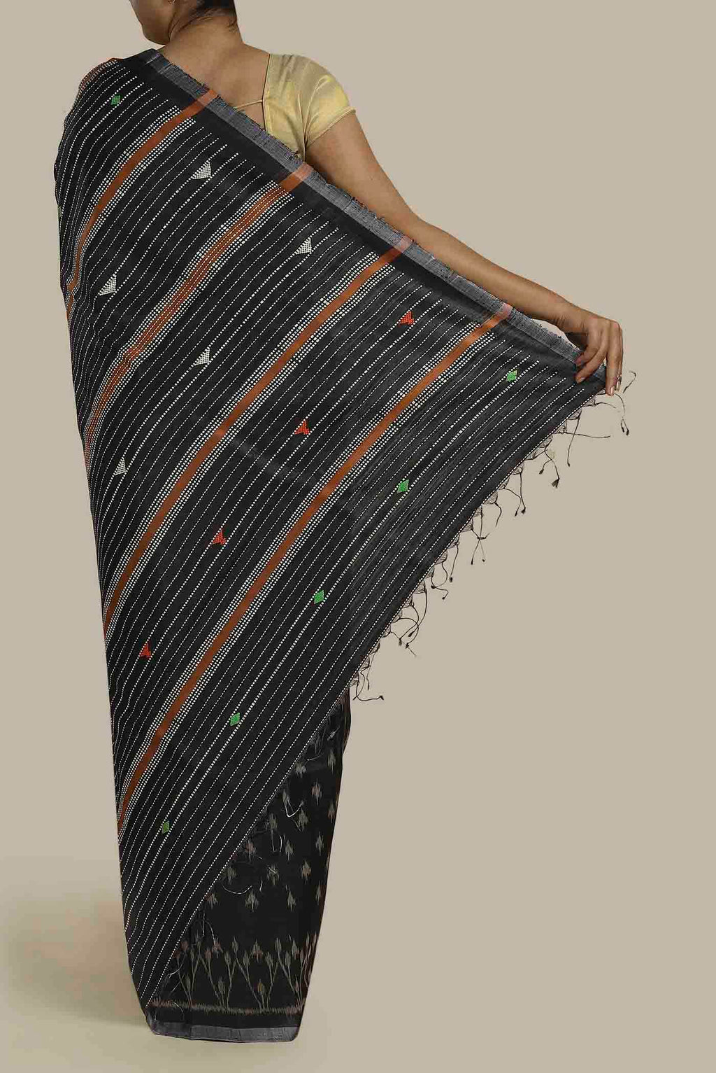 Black Bhagalpuri Tussar Silk Saree