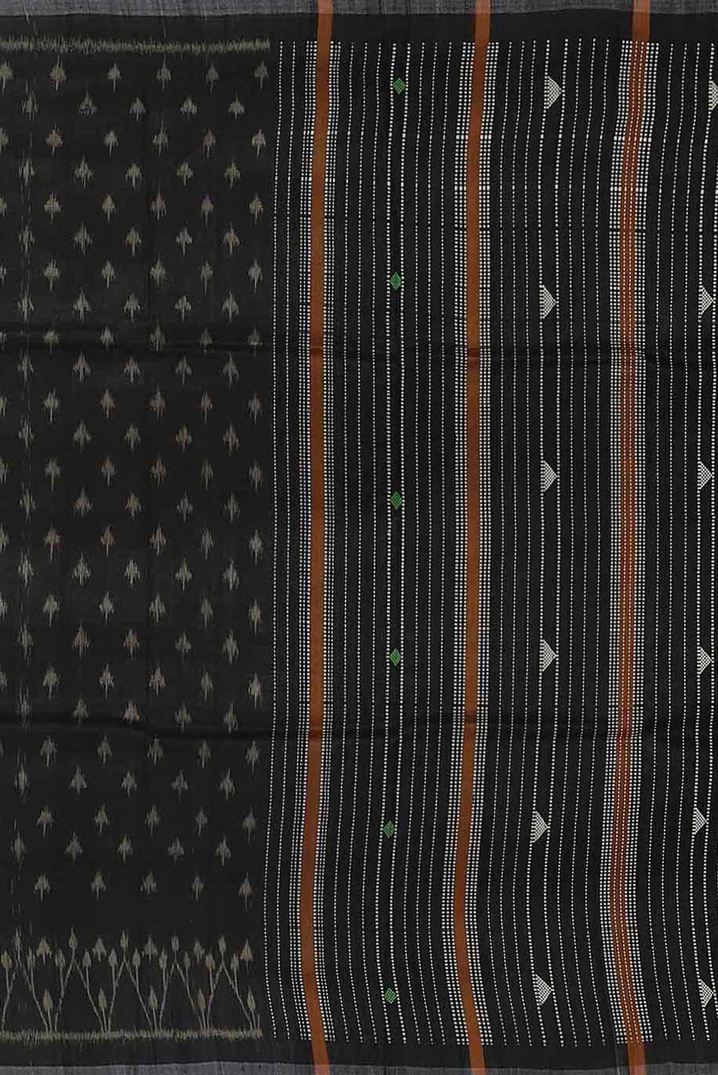 Black Bhagalpuri Tussar Silk Saree