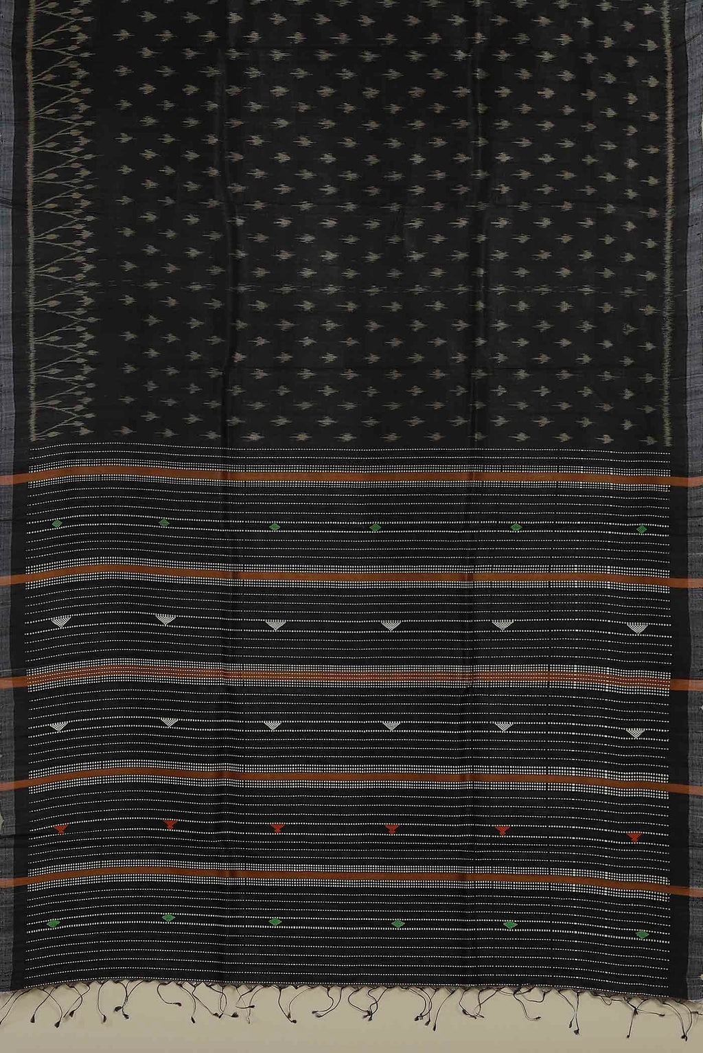 Black Bhagalpuri Tussar Silk Saree