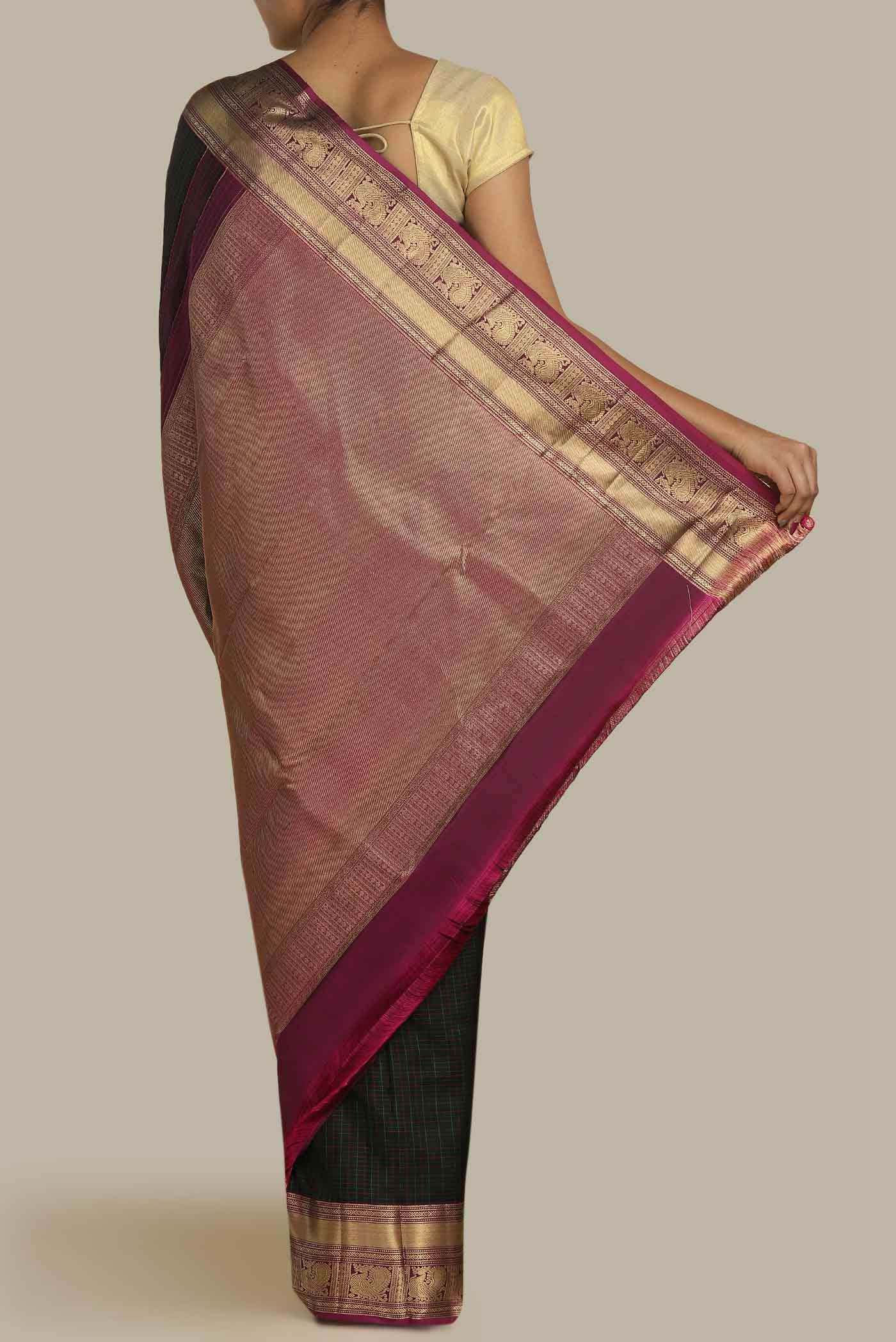 Black Kanchipuram Silk Saree