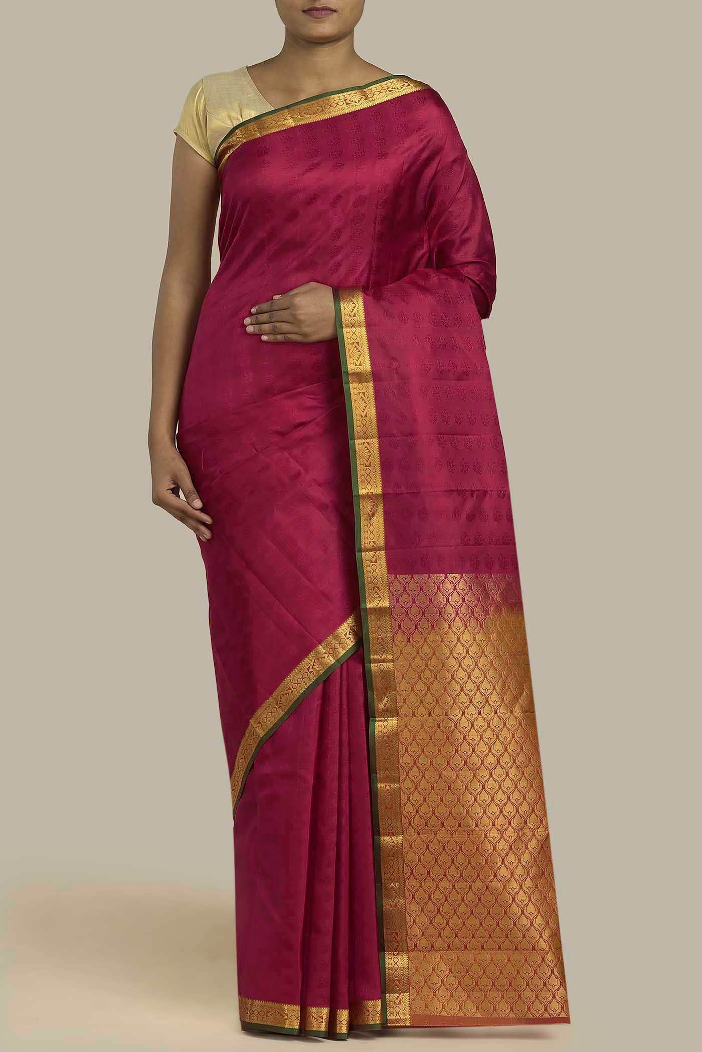 Magenta Kanchipuram Silk Saree
