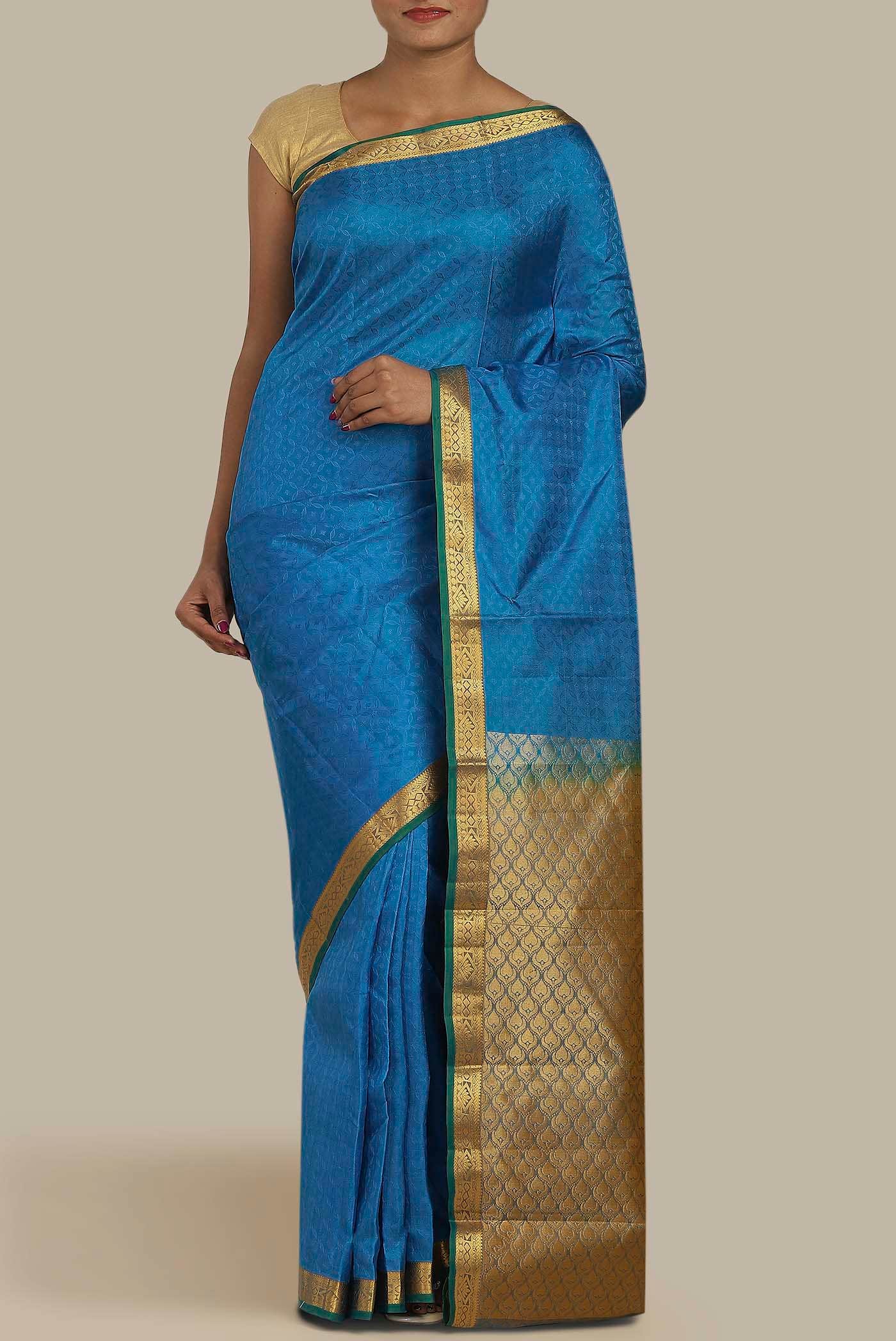 Blue Kanchipuram Silk Saree