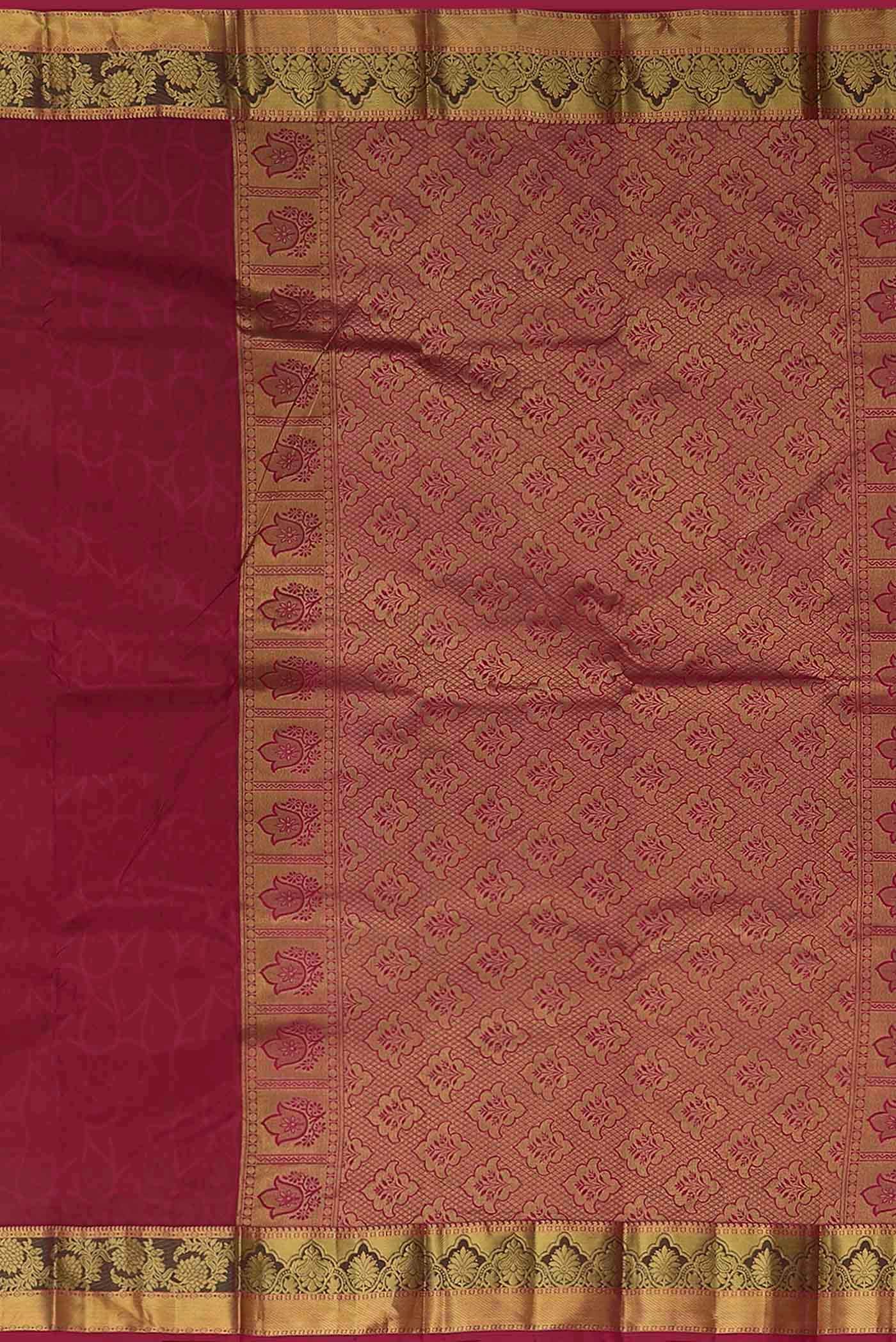 Dark Pink Kanchipuram Silk Saree
