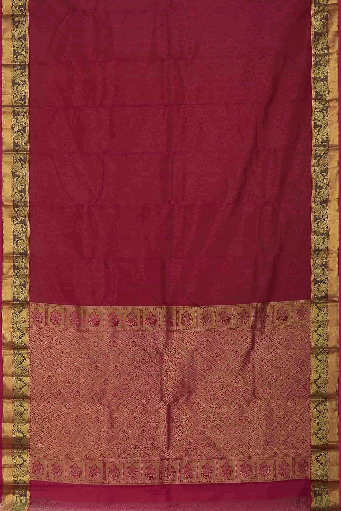 Dark Pink Kanchipuram Silk Saree