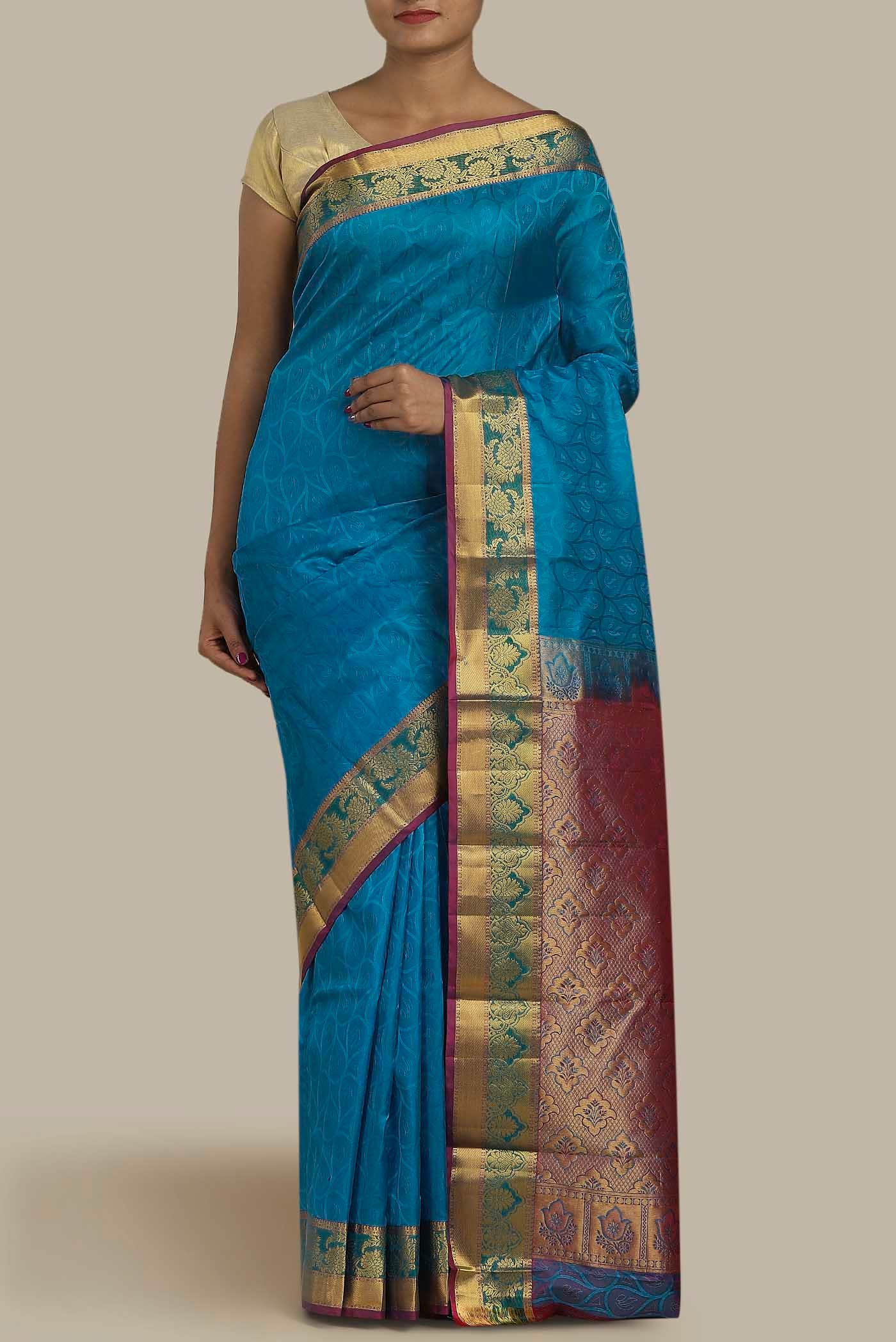 Blue Kanchipuram Silk Saree