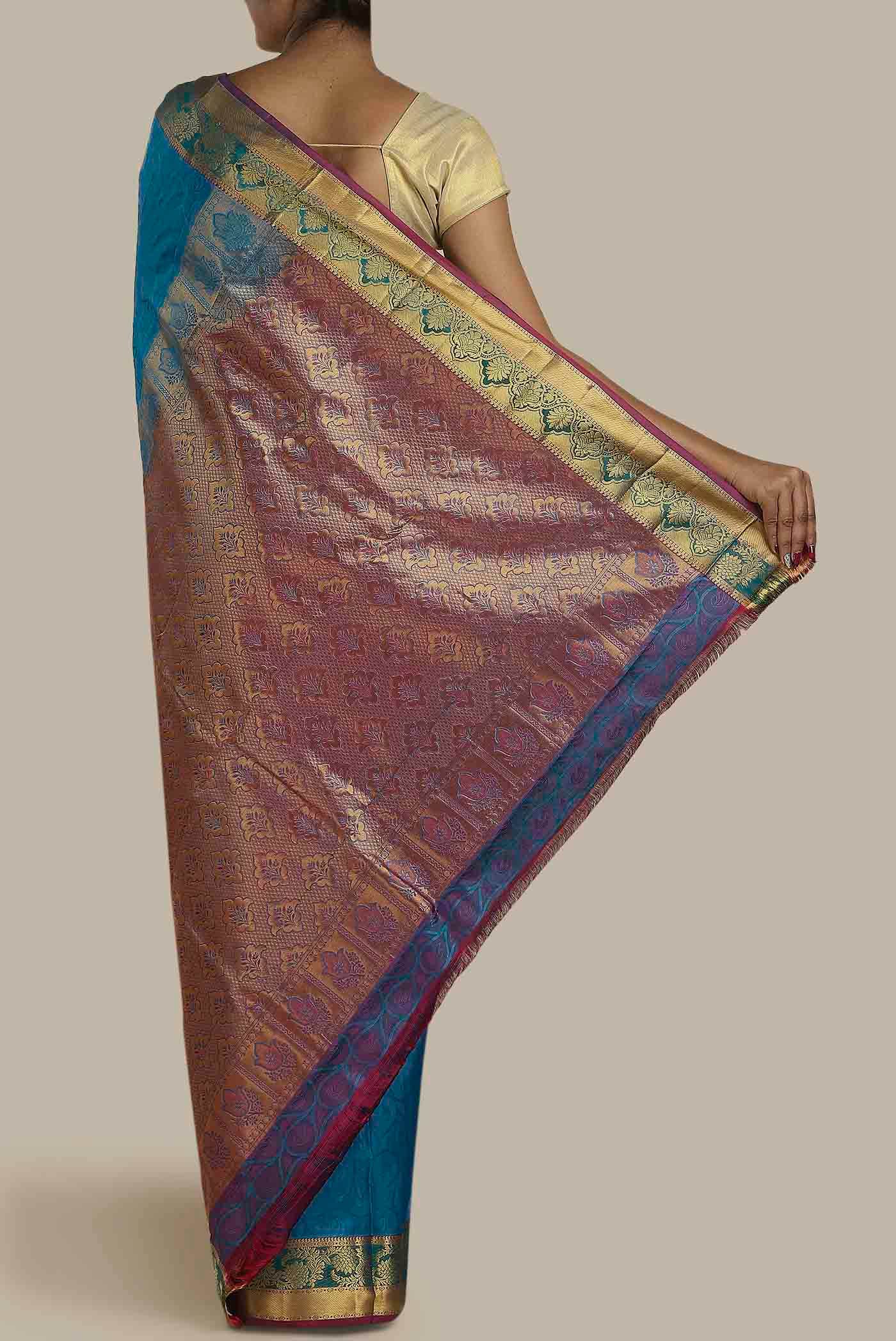 Blue Kanchipuram Silk Saree