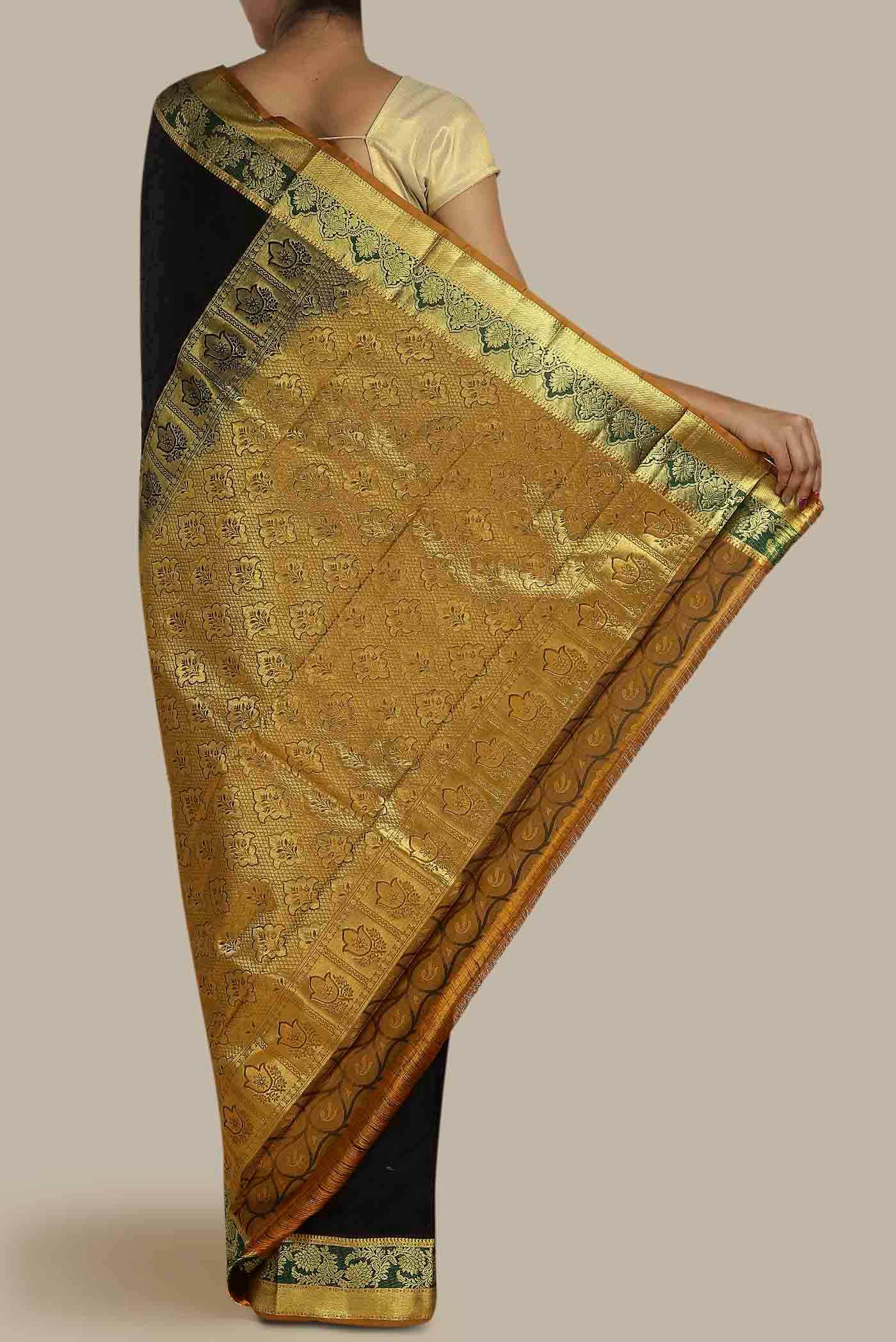Black Kanchipuram Silk Saree