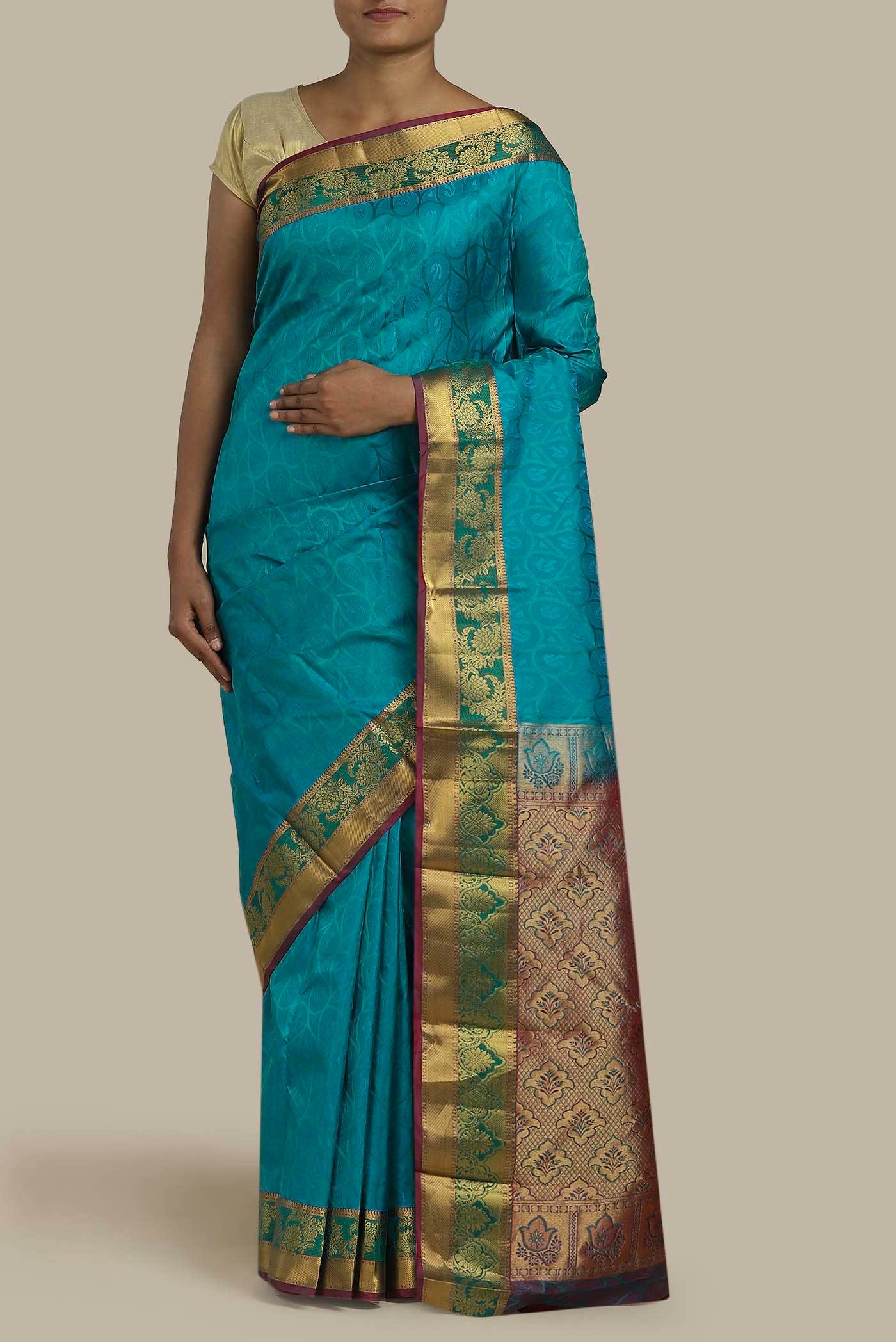 Blue Kanchipuram Silk Saree