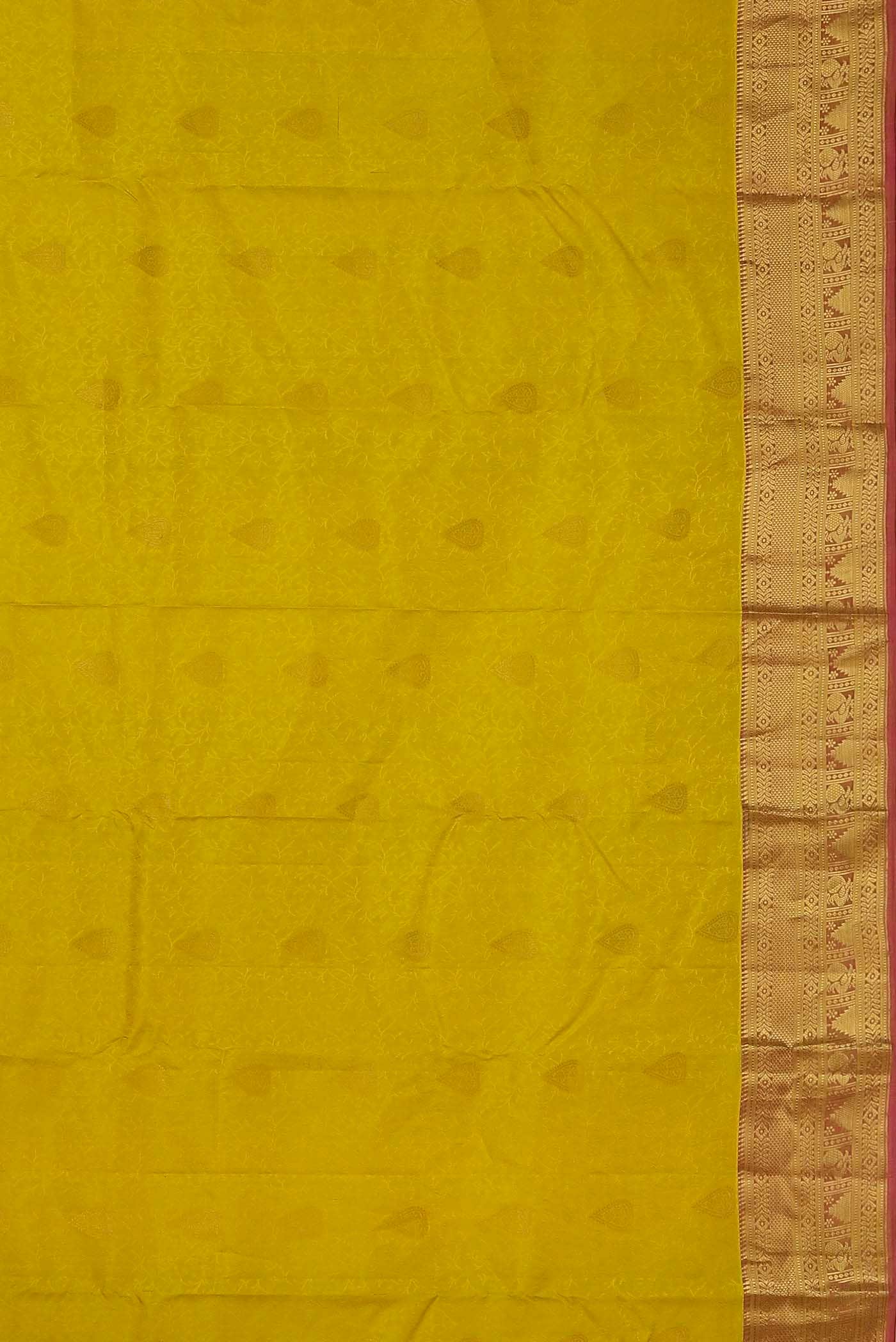Yellow Kanchipuram Silk Saree