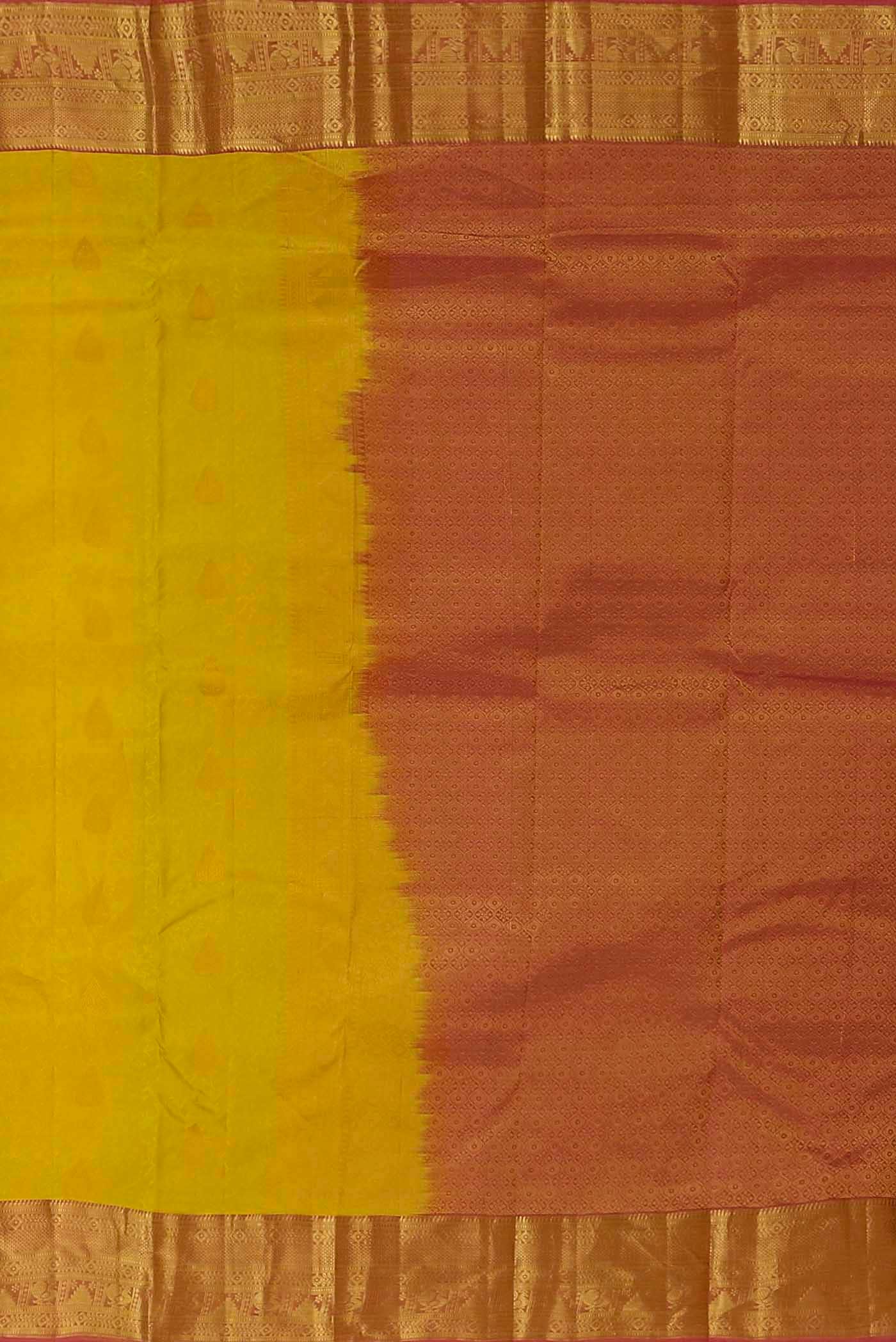 Yellow Kanchipuram Silk Saree