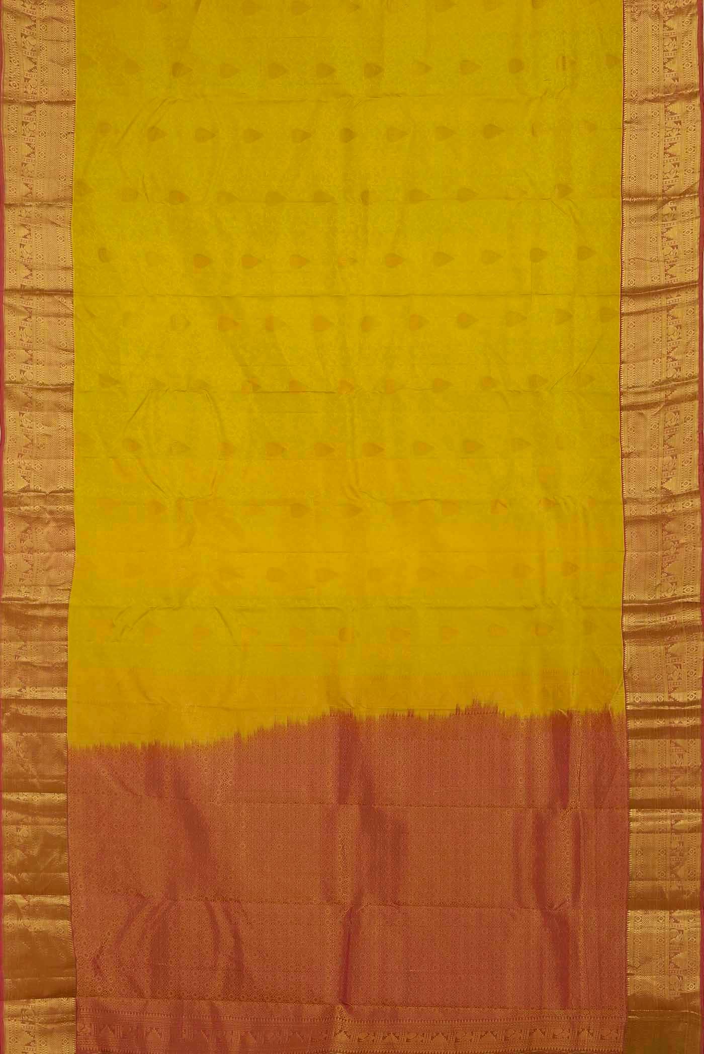 Yellow Kanchipuram Silk Saree