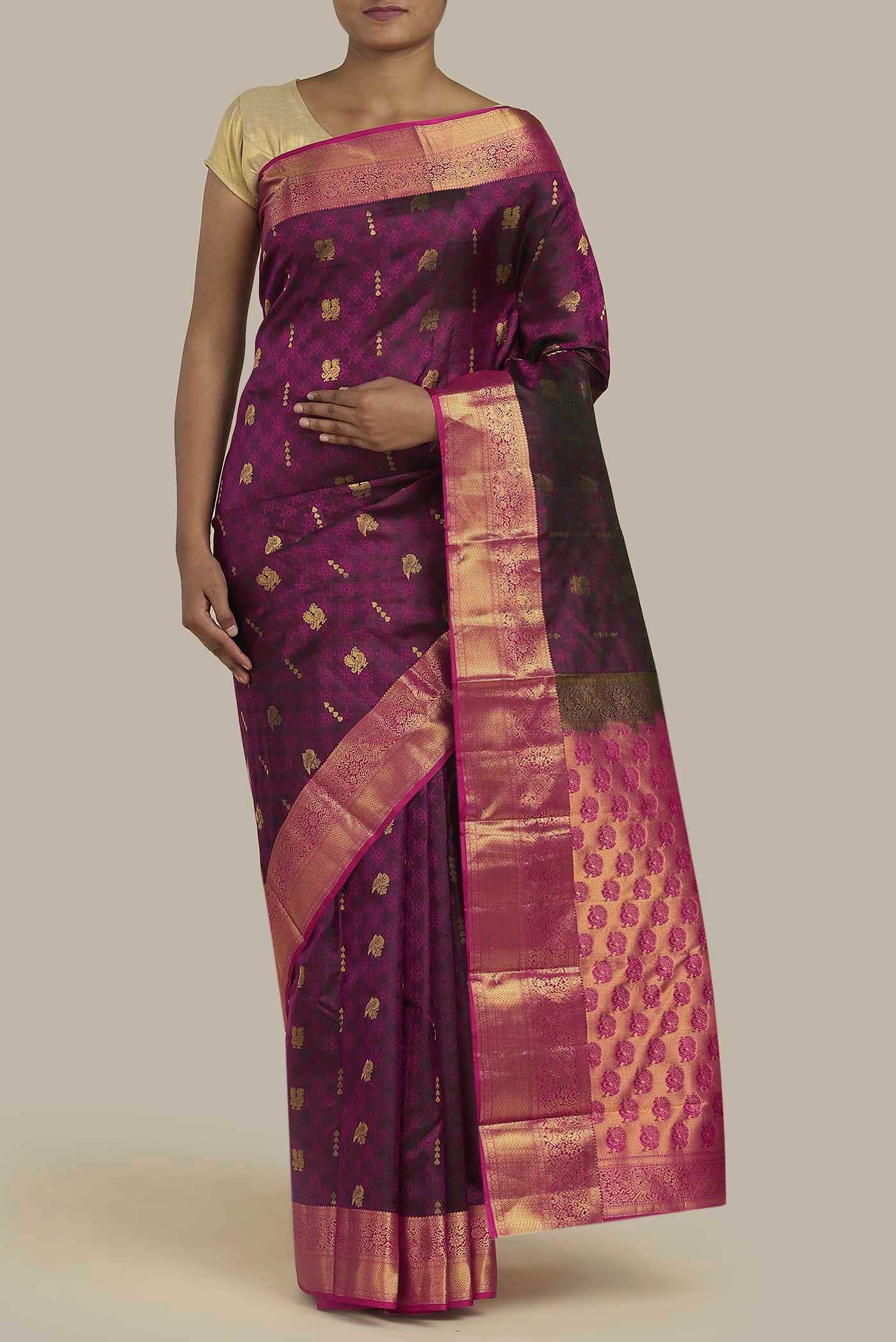 Magenta Kanchipuram Silk Saree