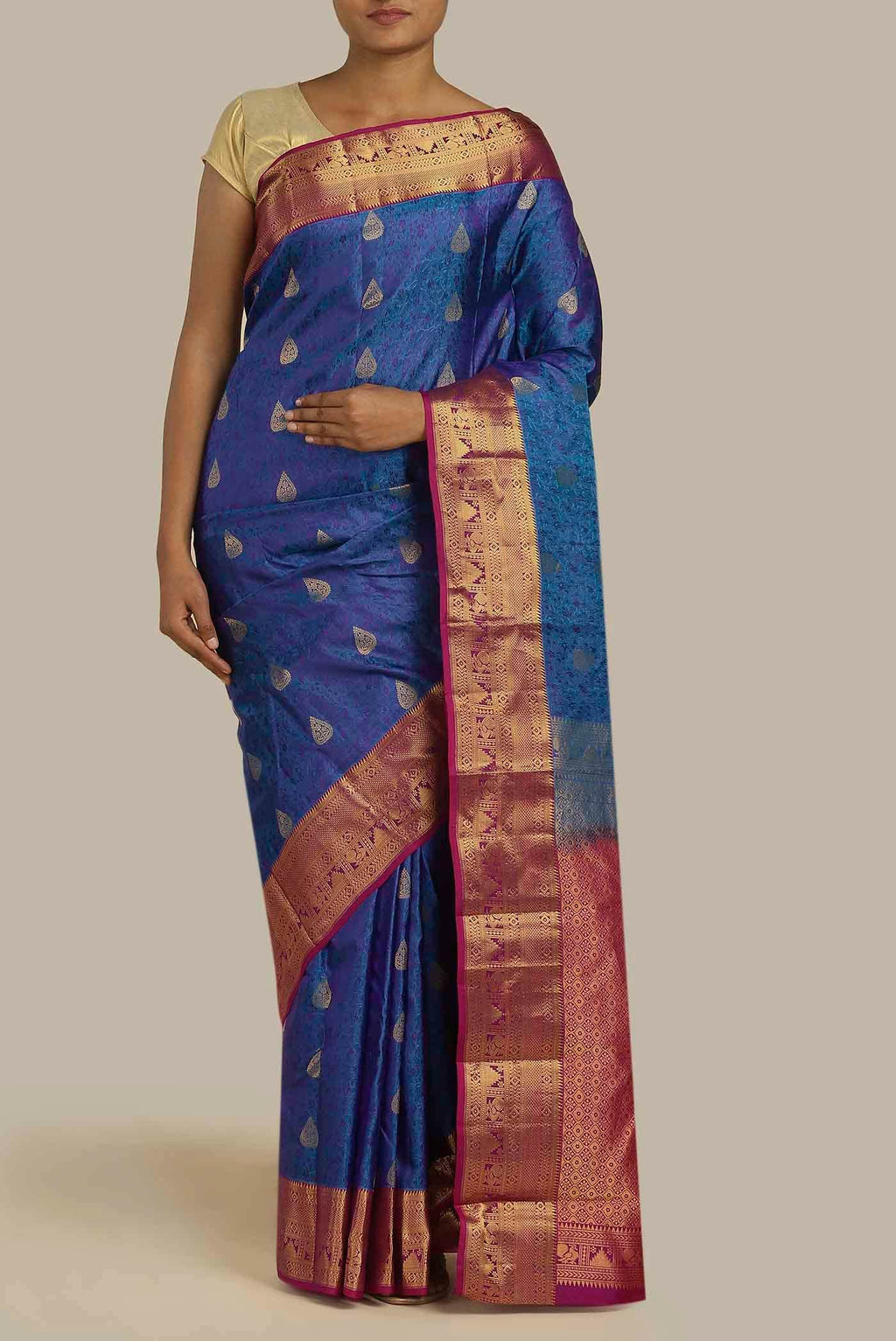 Blue Kanchipuram Silk Saree