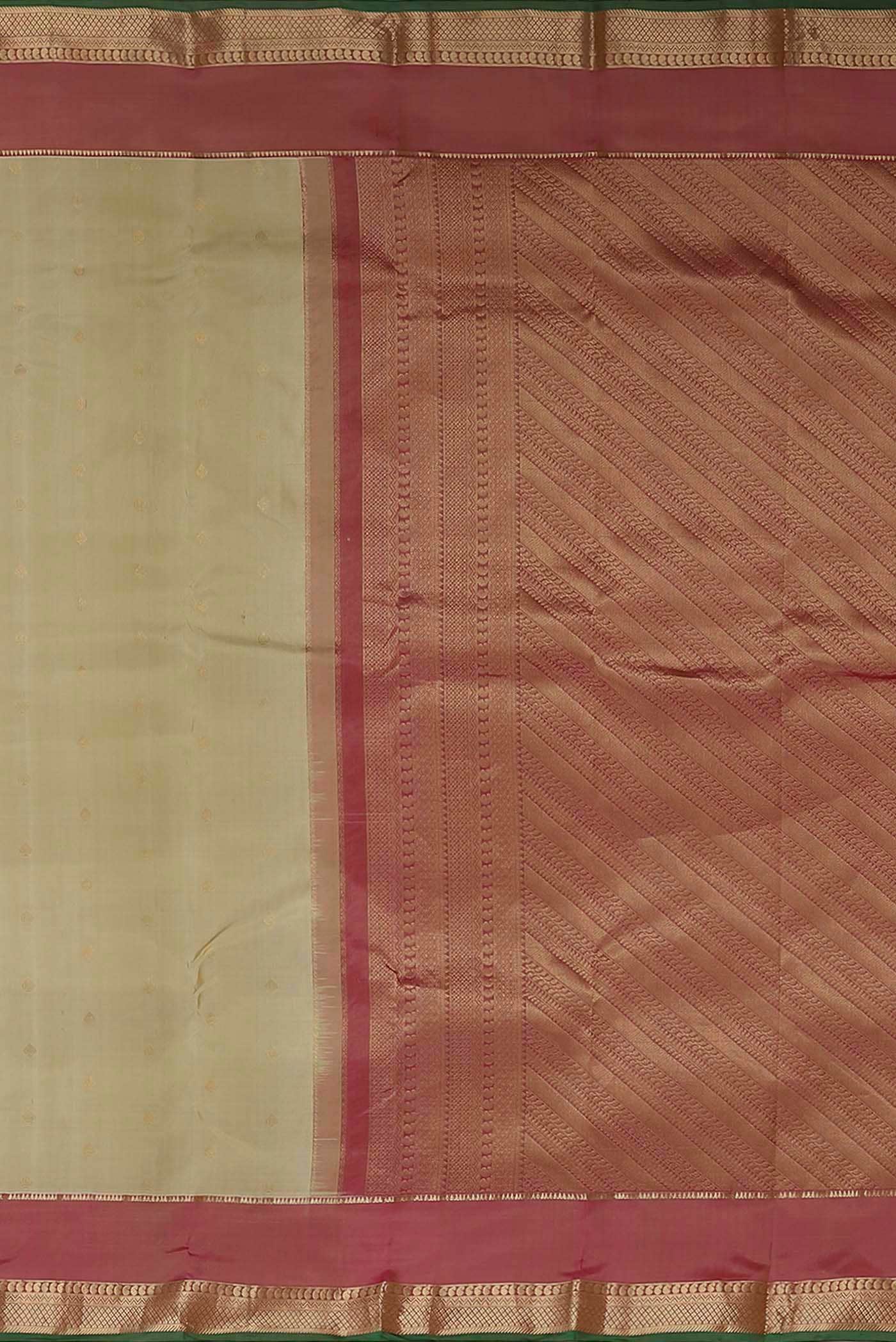Beige Kanchipuram Silk Saree