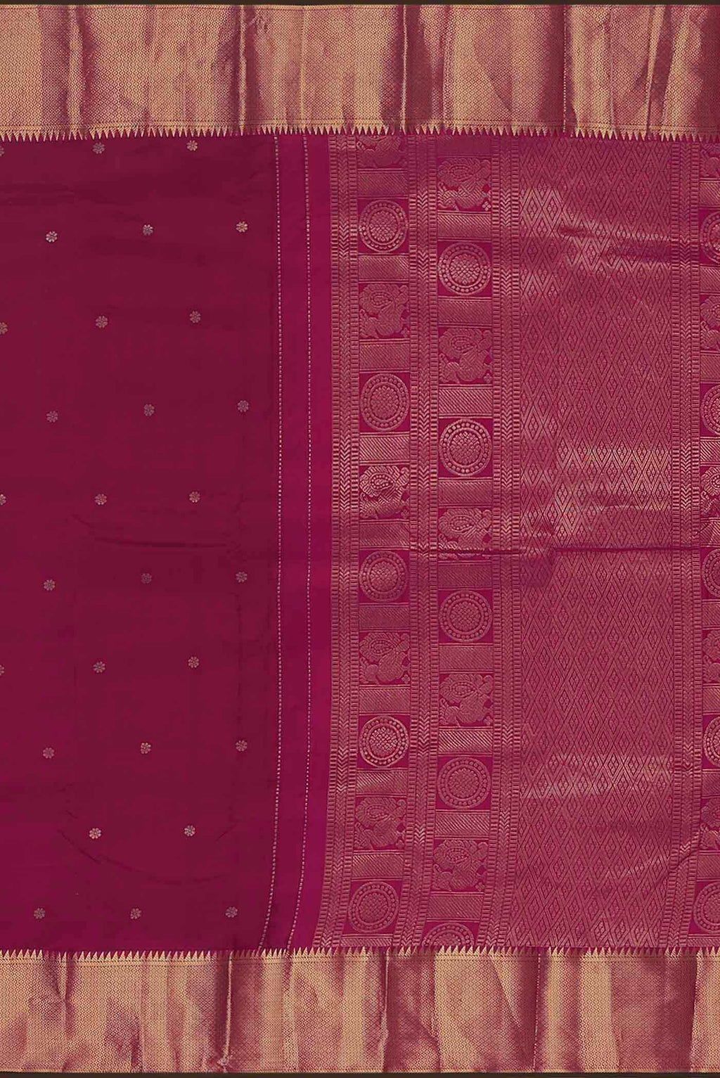 Dark Pink Kanchipuram Silk Saree