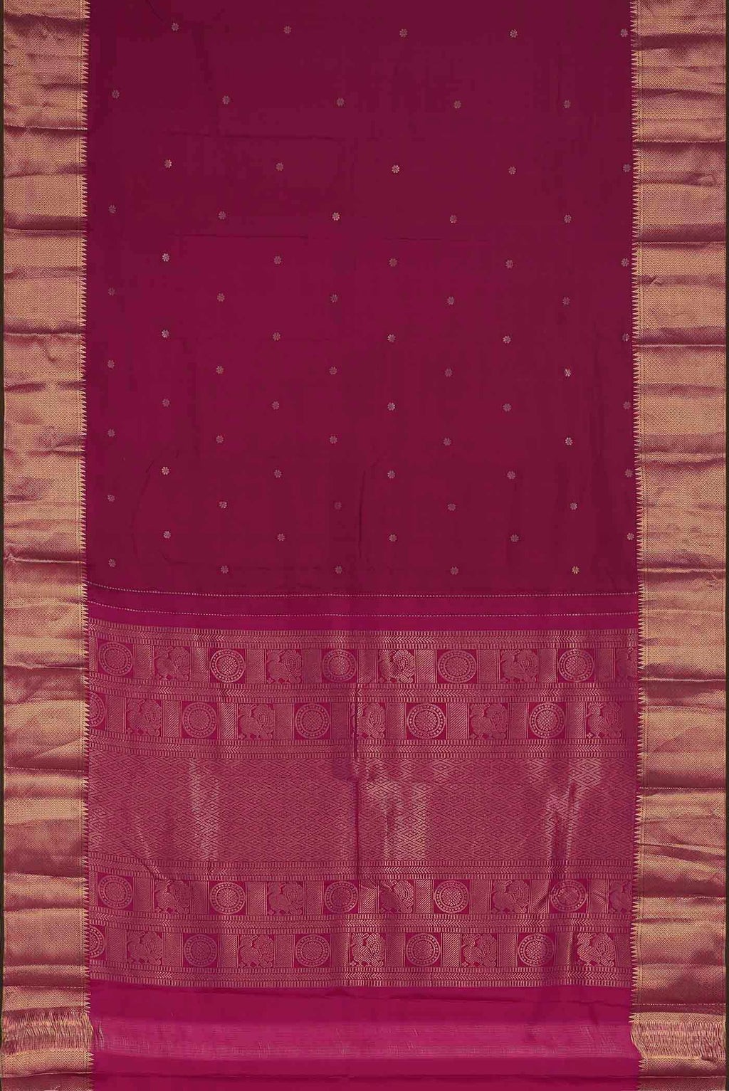 Dark Pink Kanchipuram Silk Saree