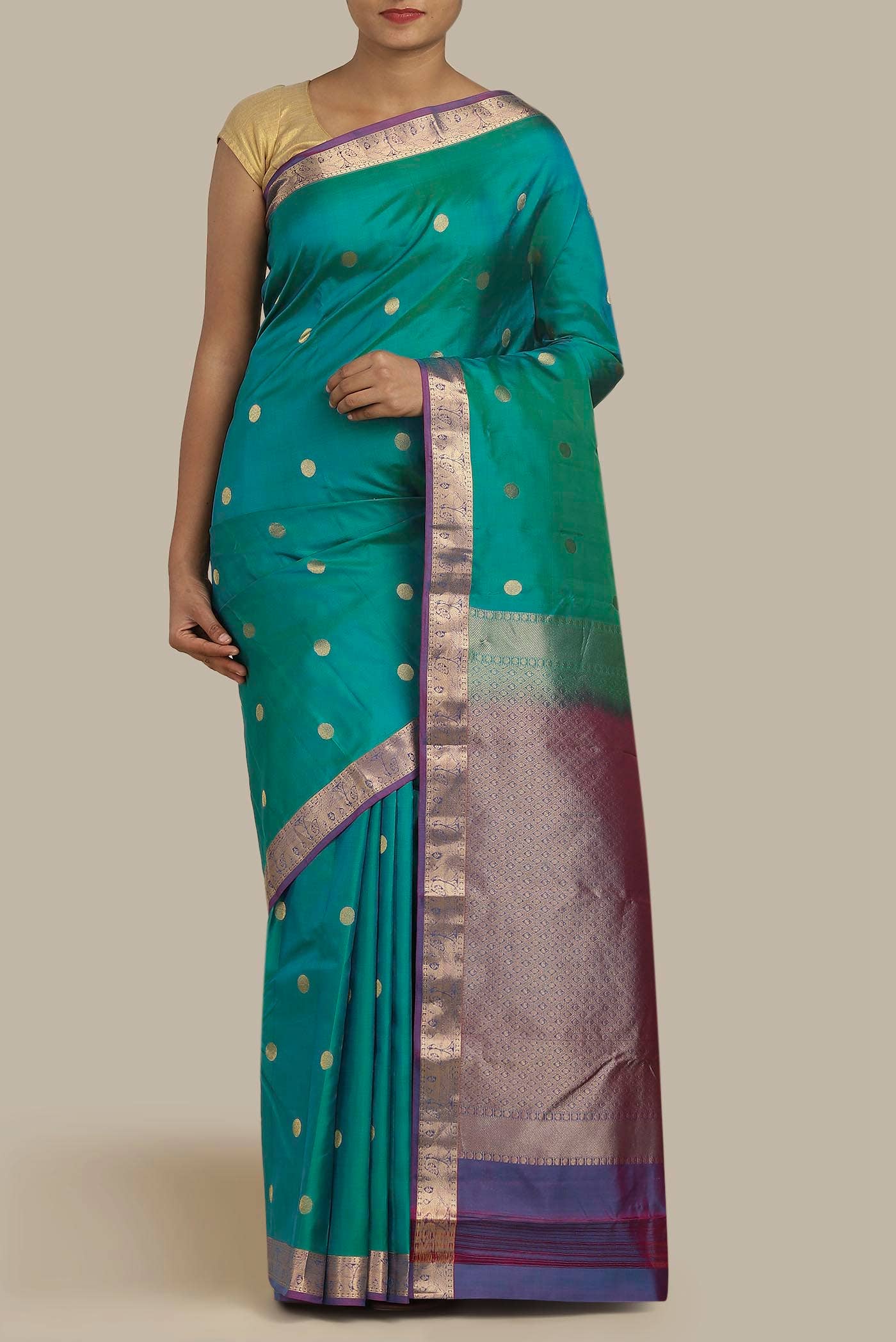 Blue Kanchipuram Silk Saree