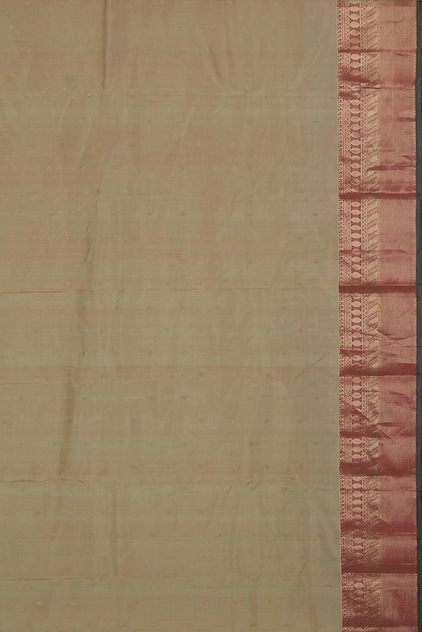 Beige Kanchipuram Silk Saree