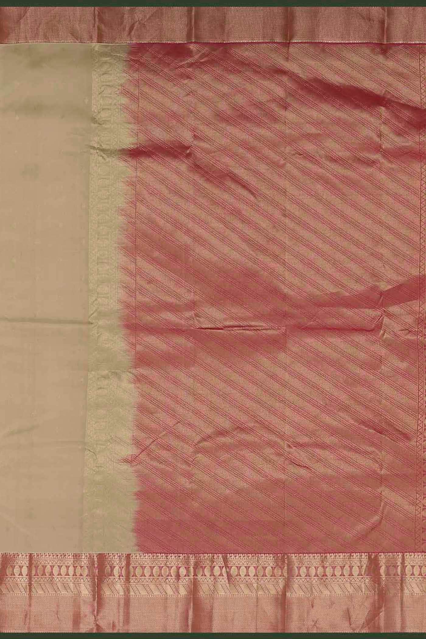 Beige Kanchipuram Silk Saree