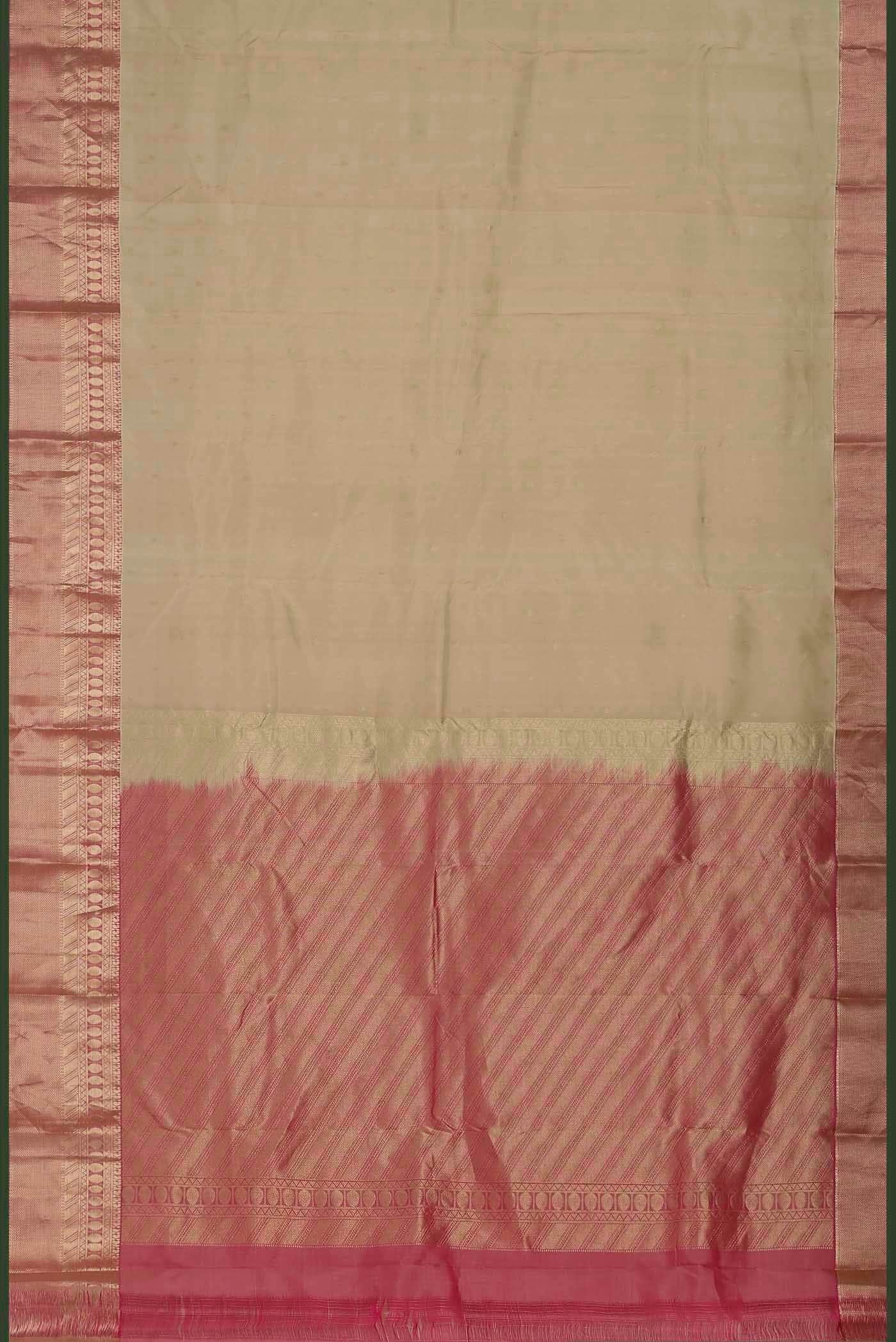 Beige Kanchipuram Silk Saree