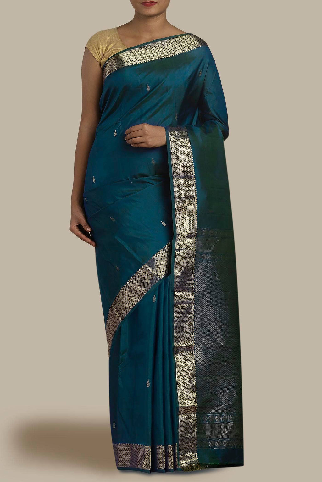Blue Kanchipuram Silk Saree