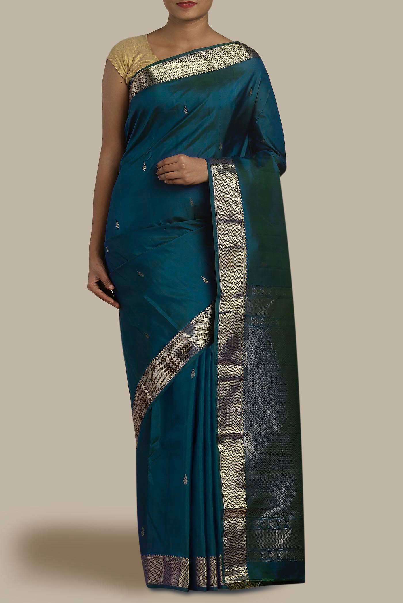 Blue Kanchipuram Silk Saree