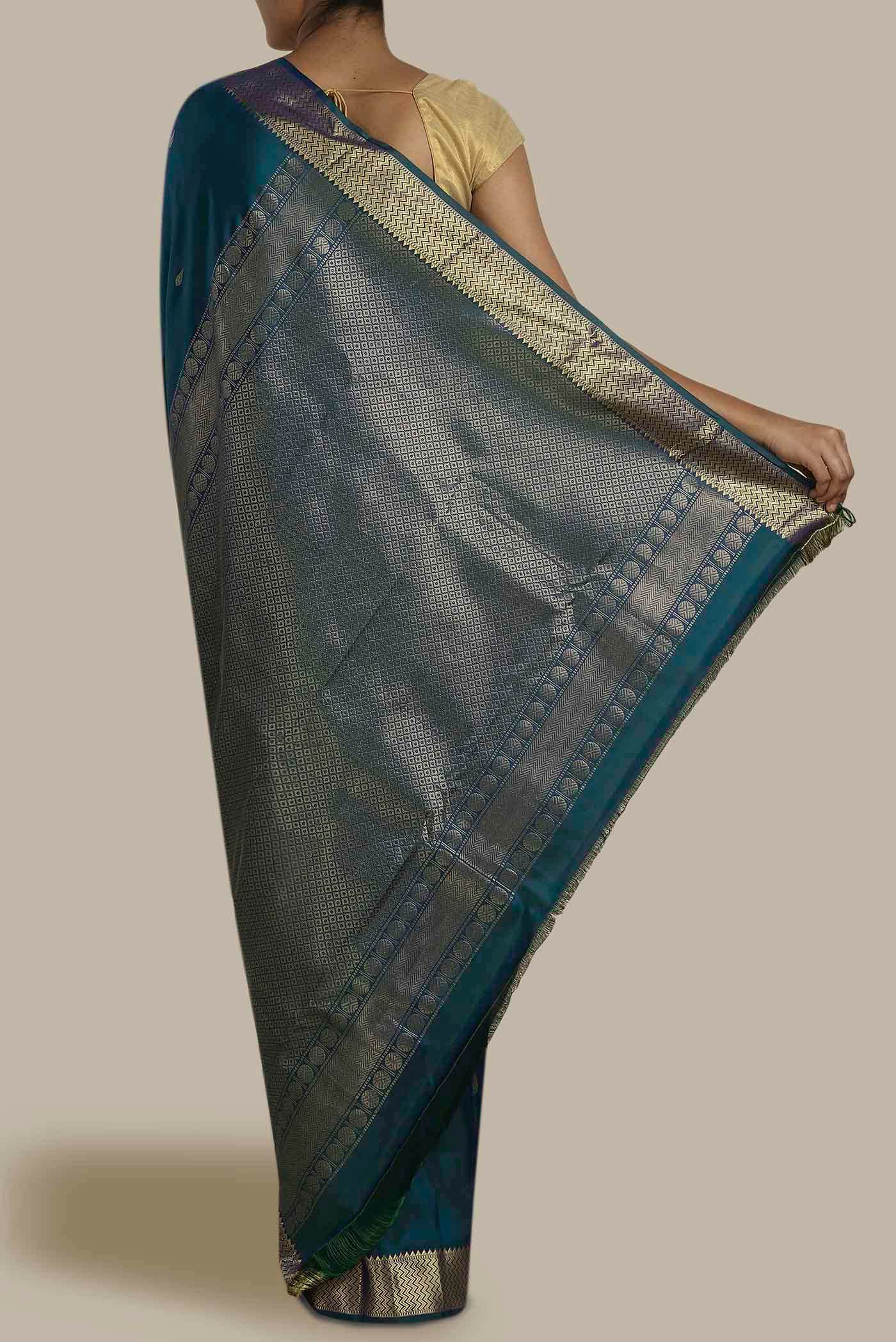 Blue Kanchipuram Silk Saree