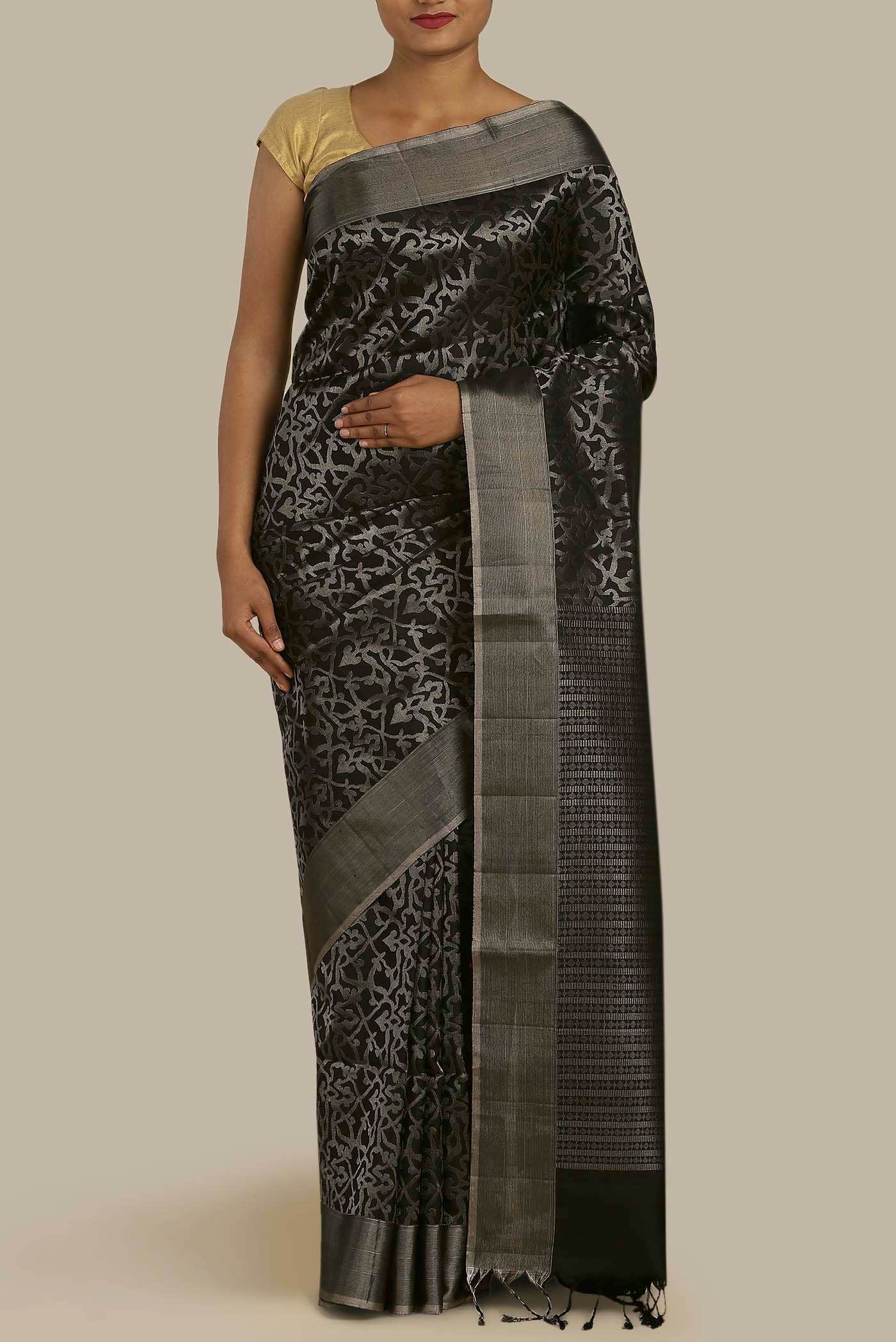 Black Soft Silk Saree