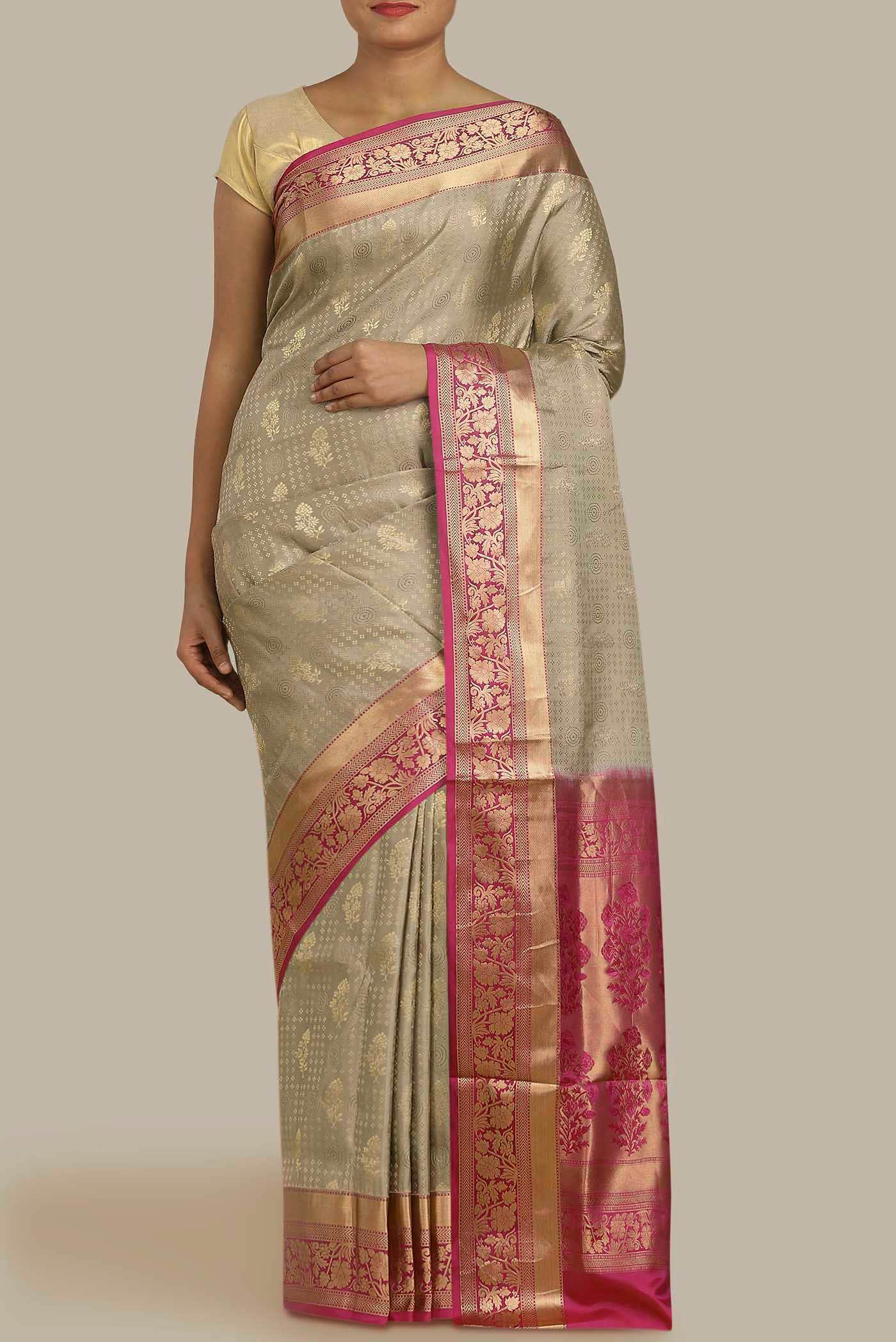 Beige Soft Silk Saree