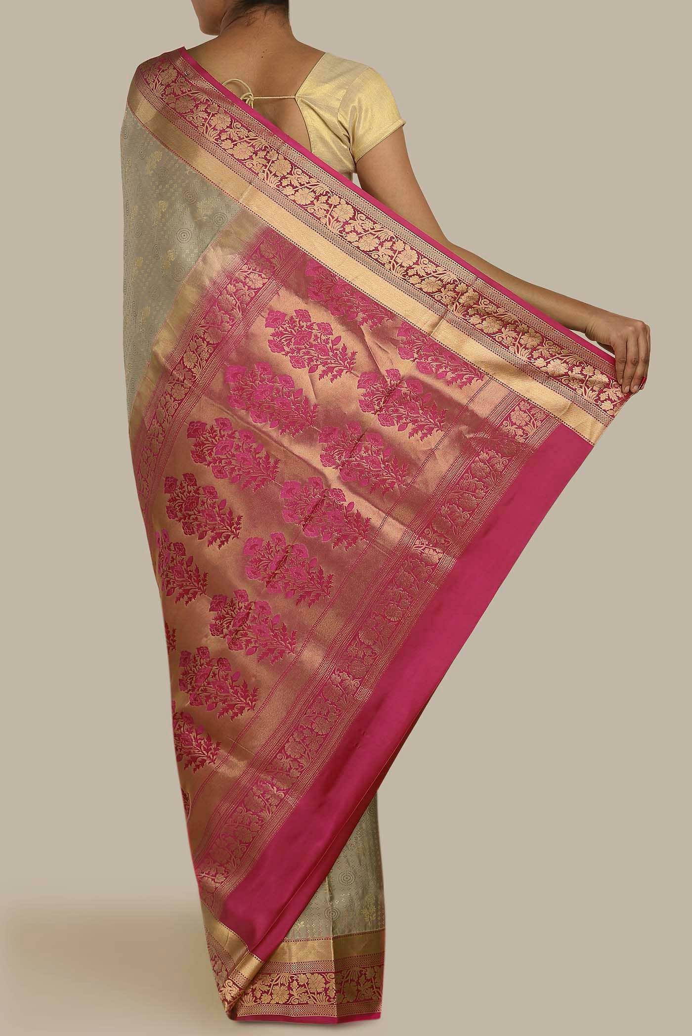Beige Soft Silk Saree