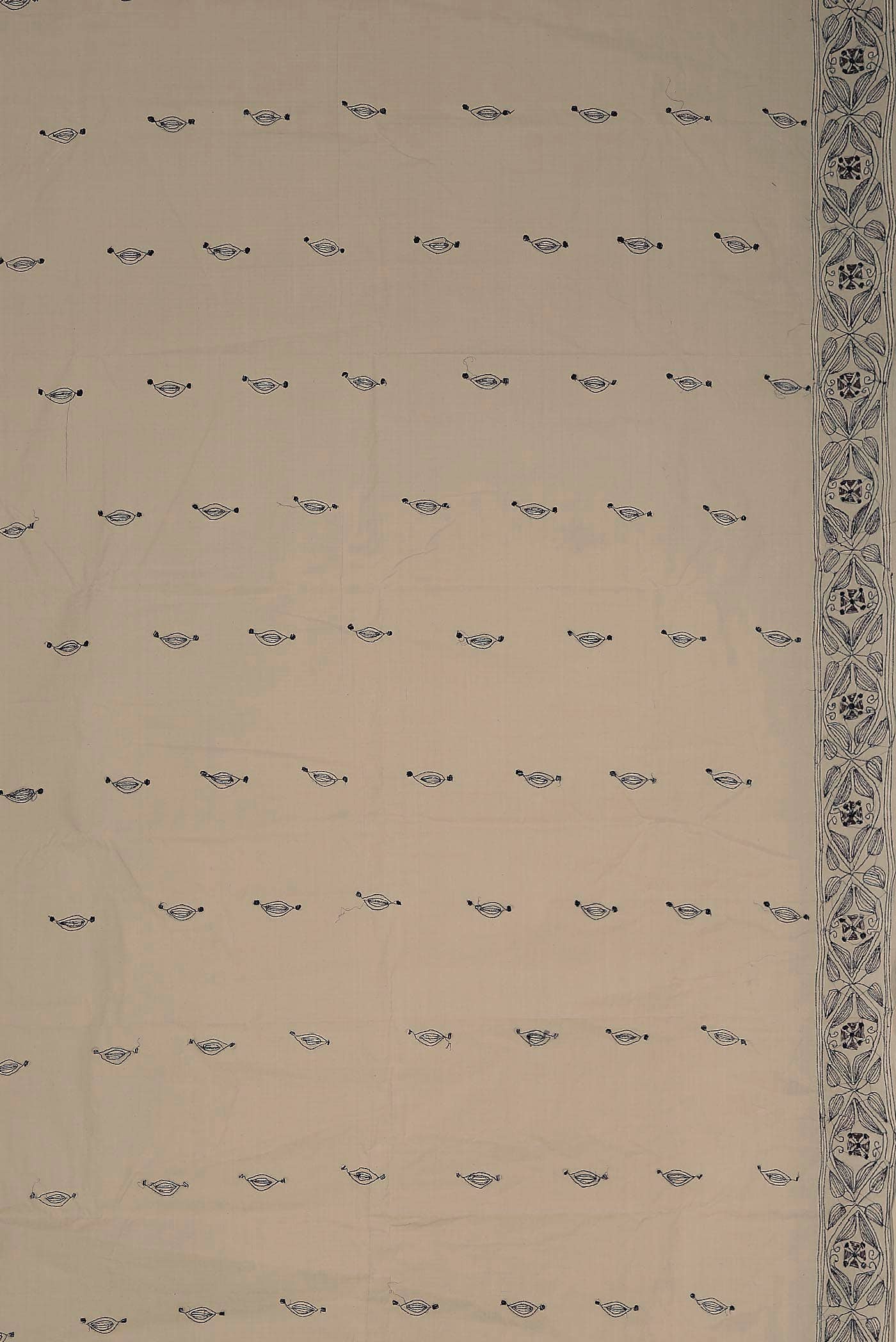 Beige Bengal Cotton Saree