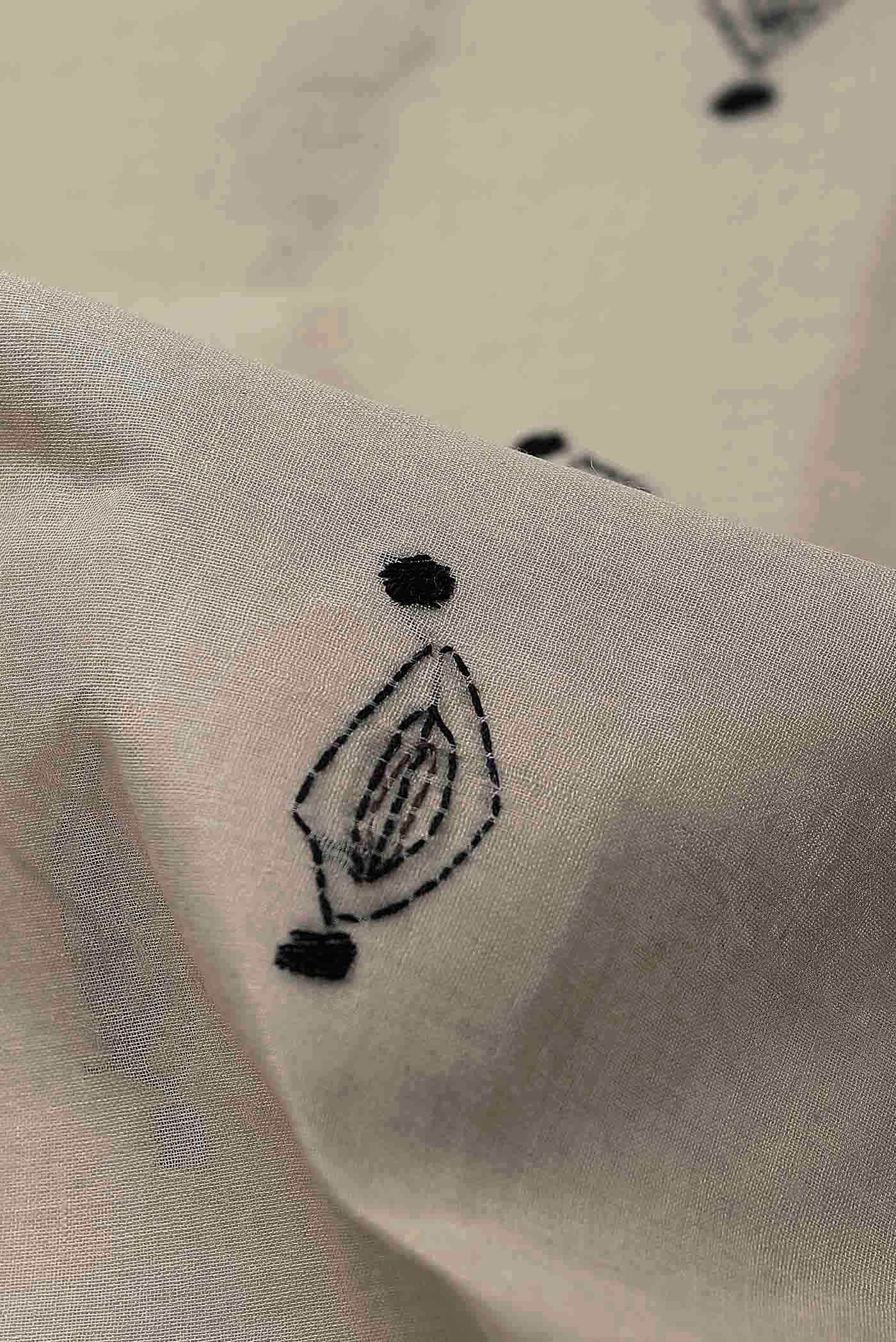 Beige Bengal Cotton Saree