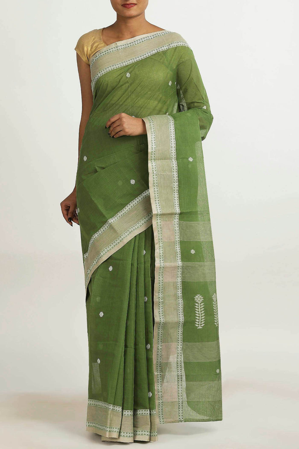Green Bengal Cotton Saree