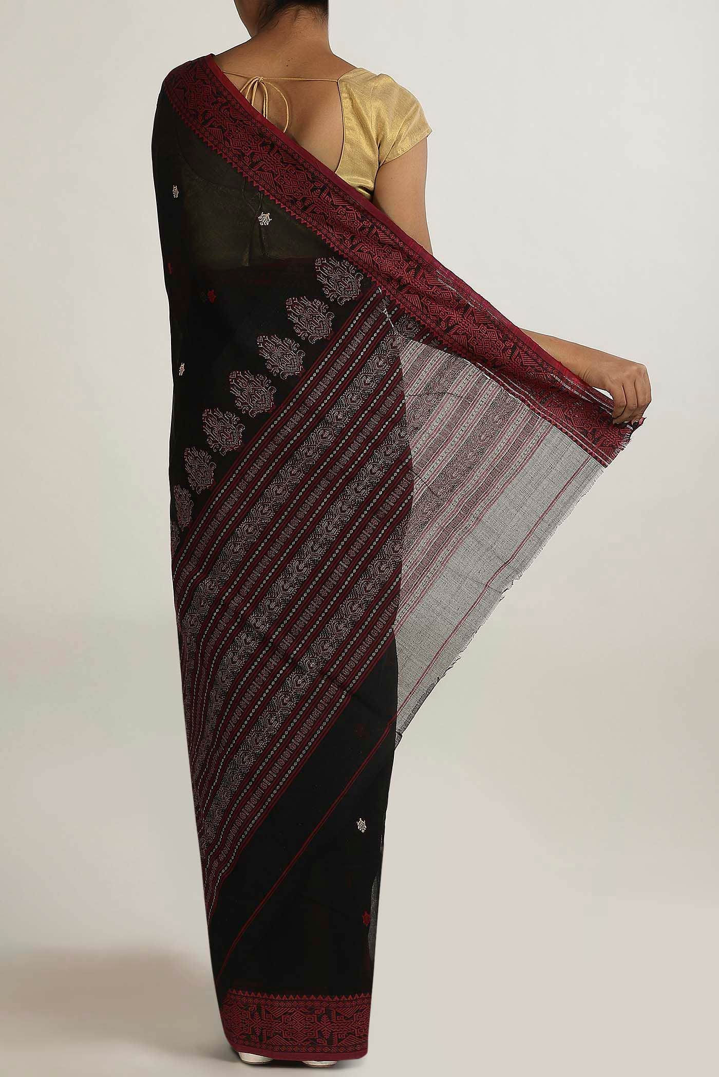 Black Bengal Cotton Saree