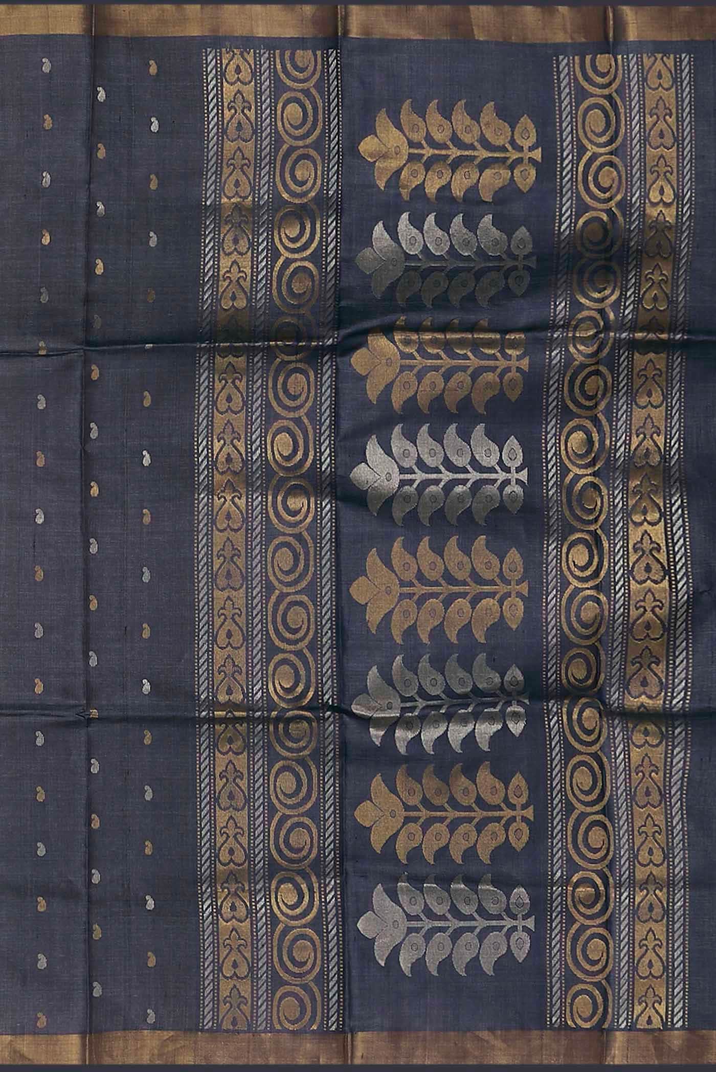 Blue Bhagalpuri Tussar Silk Saree