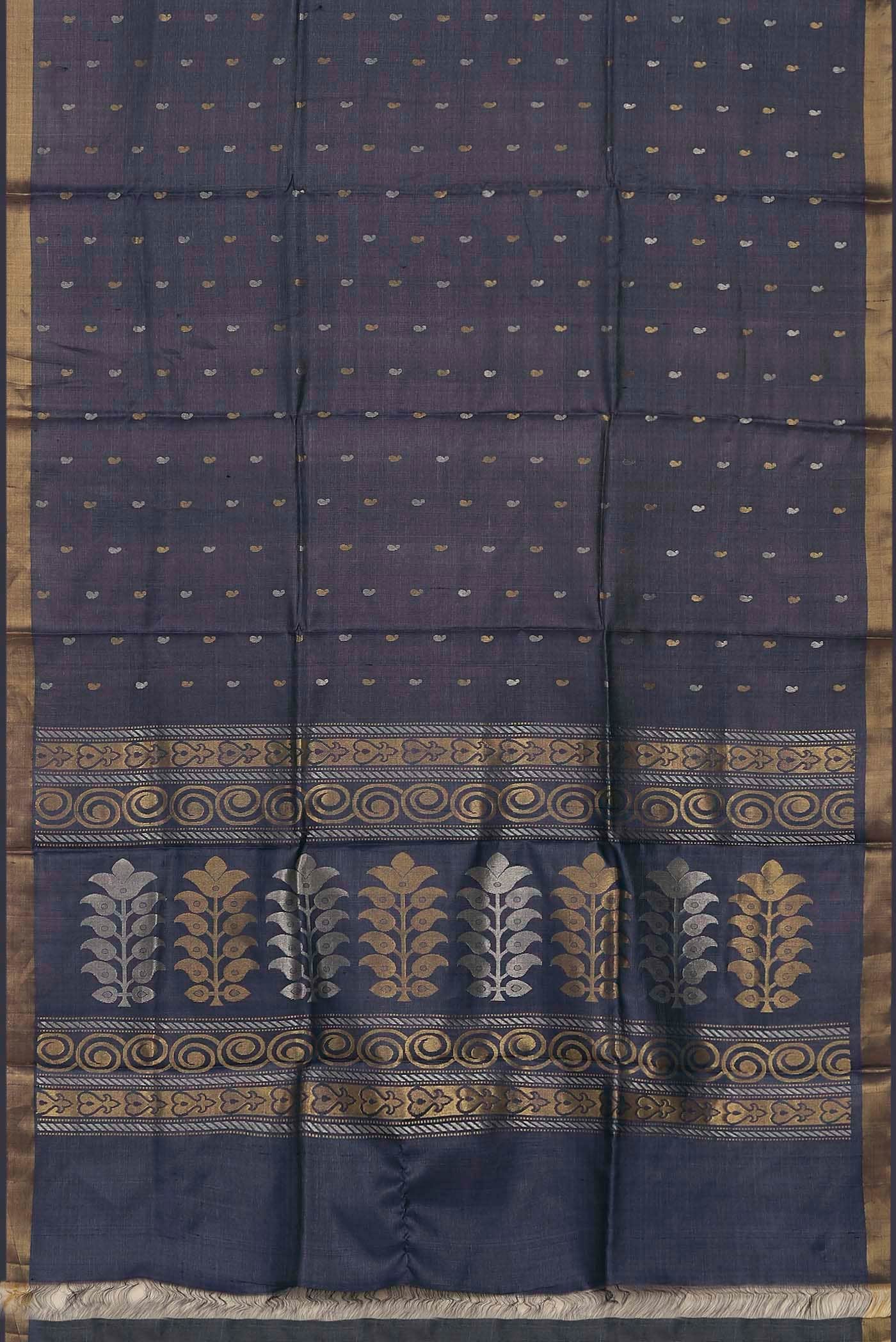 Blue Bhagalpuri Tussar Silk Saree