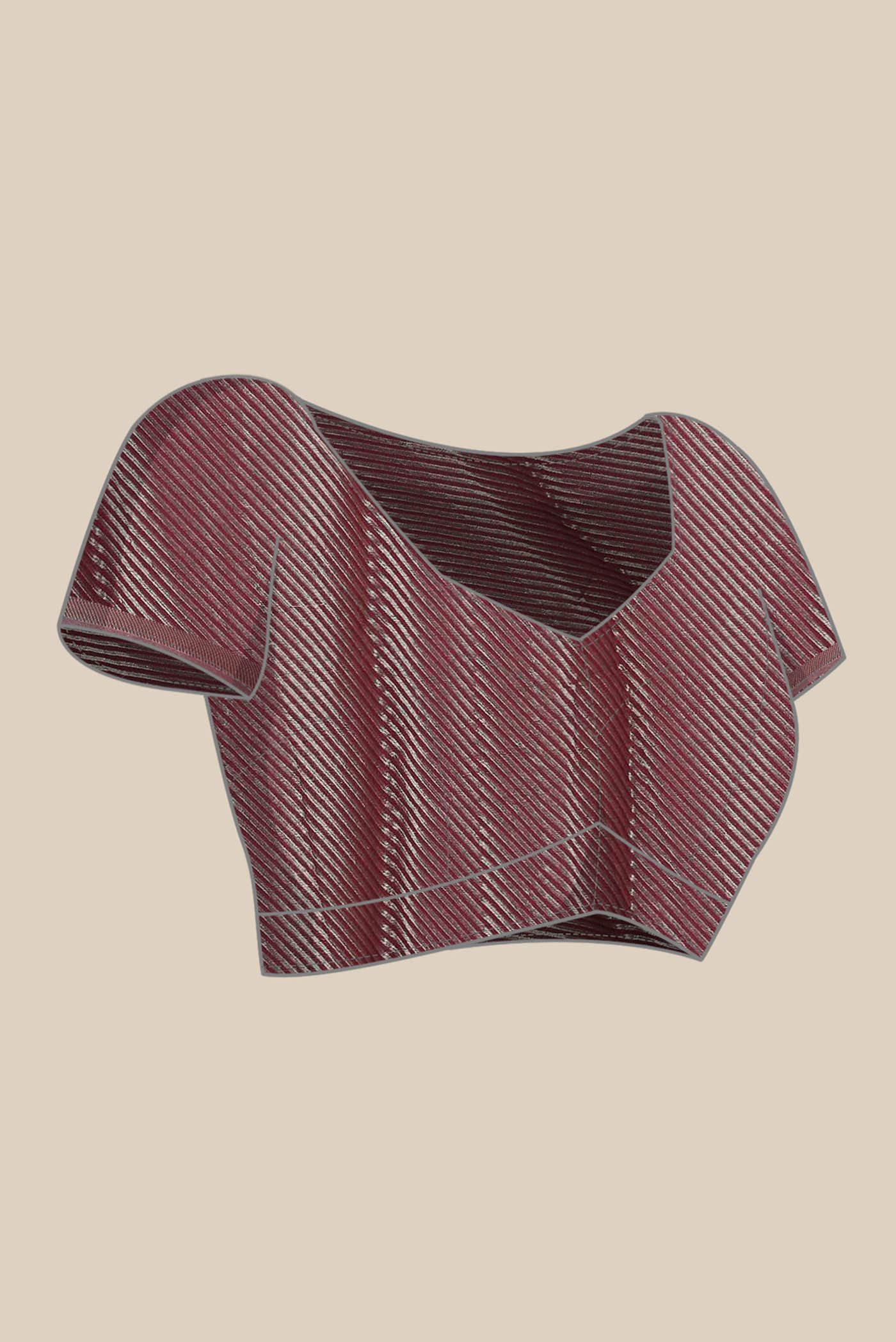 Maroon Mysore Crepe Saree