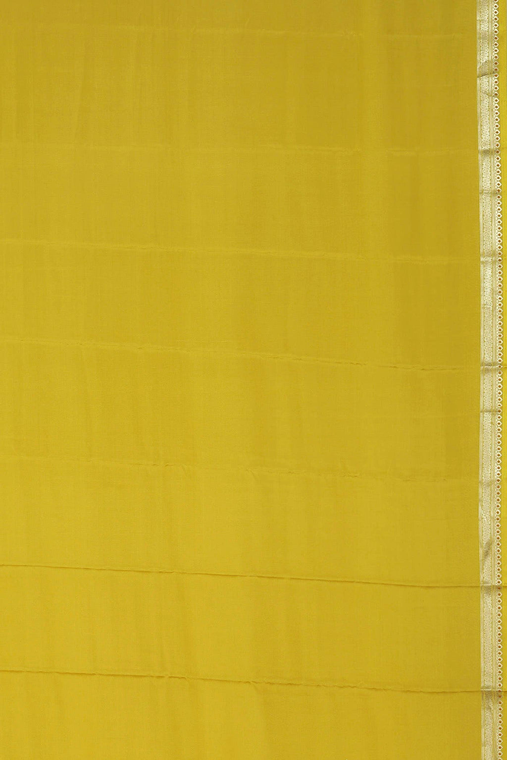 Yellow Mysore Crepe Saree