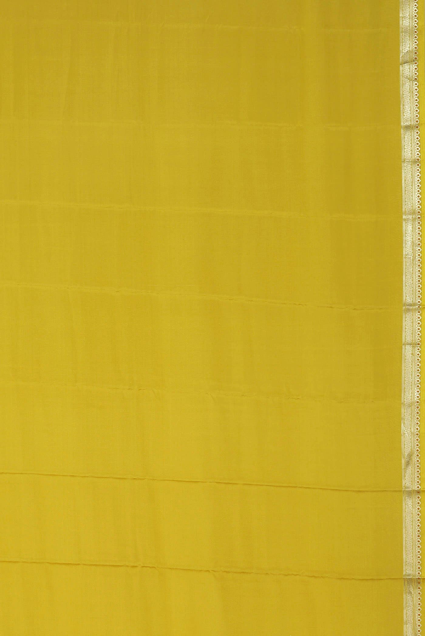 Yellow Mysore Crepe Saree