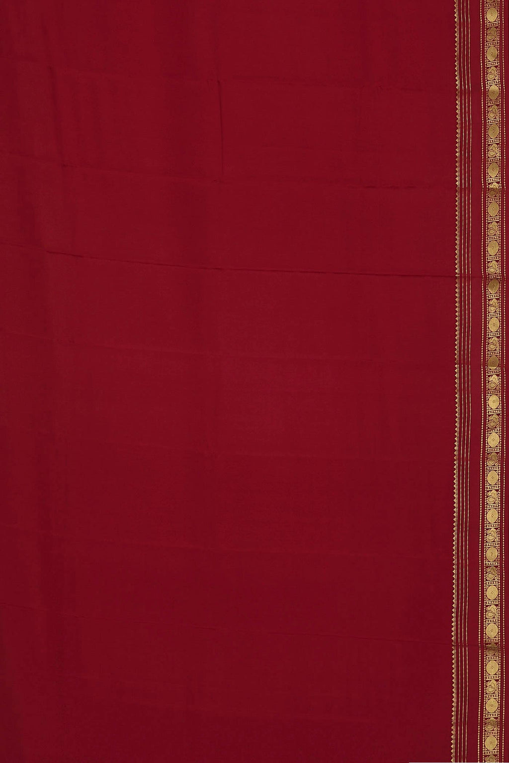 Red Mysore Crepe Saree