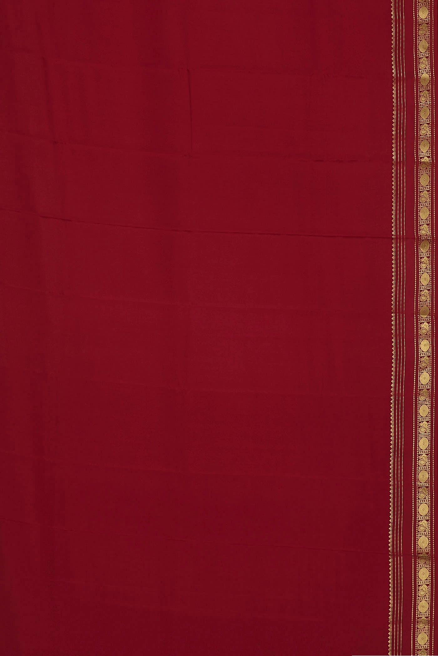 Red Mysore Crepe Saree