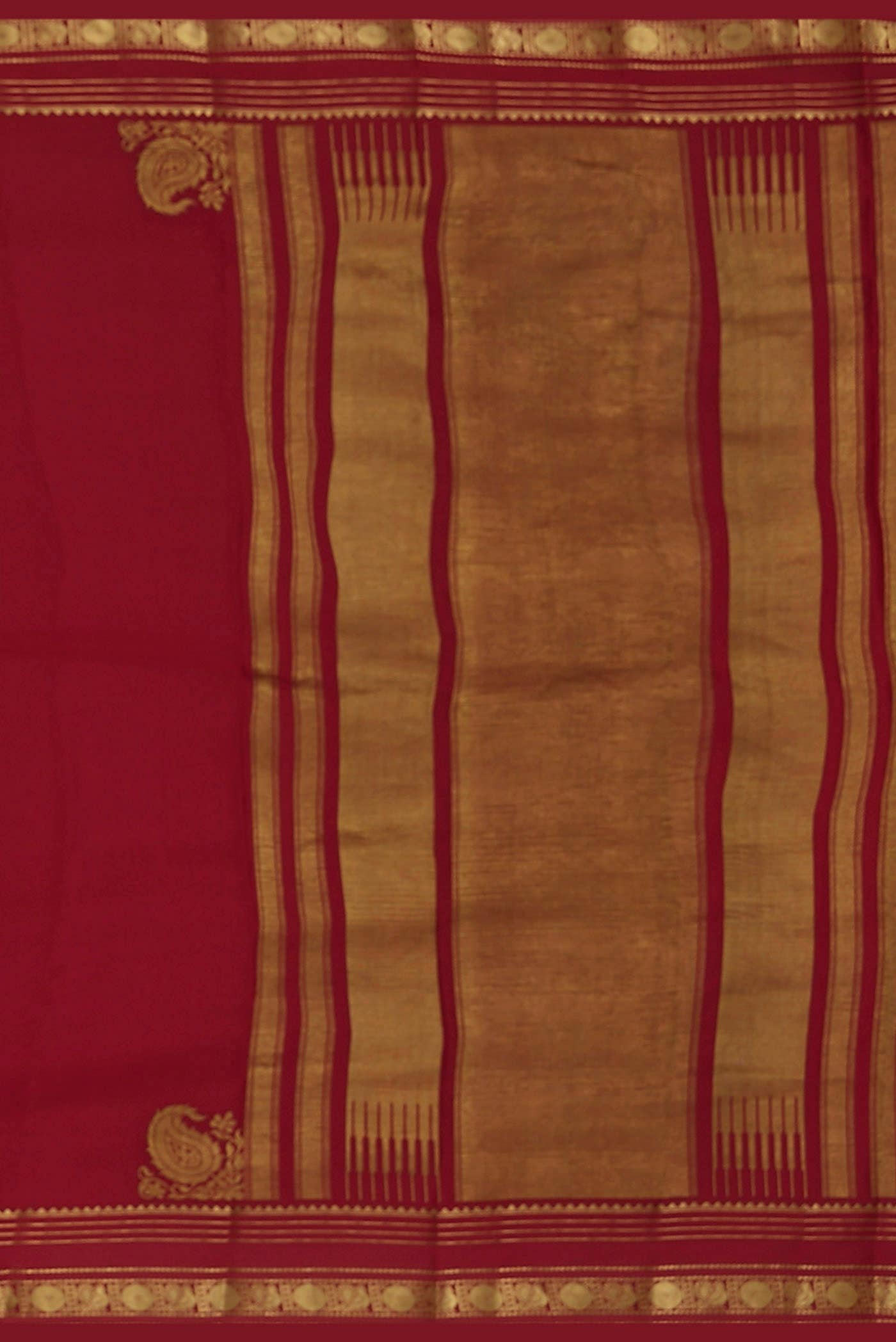Red Mysore Crepe Saree