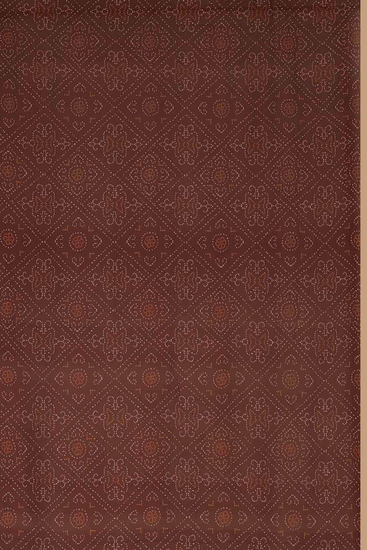 Brown Mysore Crepe Saree