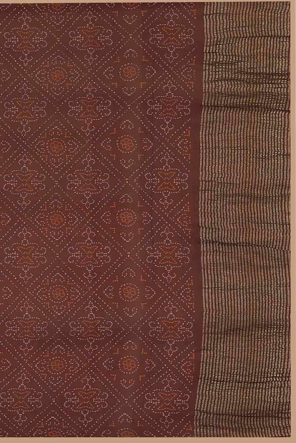 Brown Mysore Crepe Saree