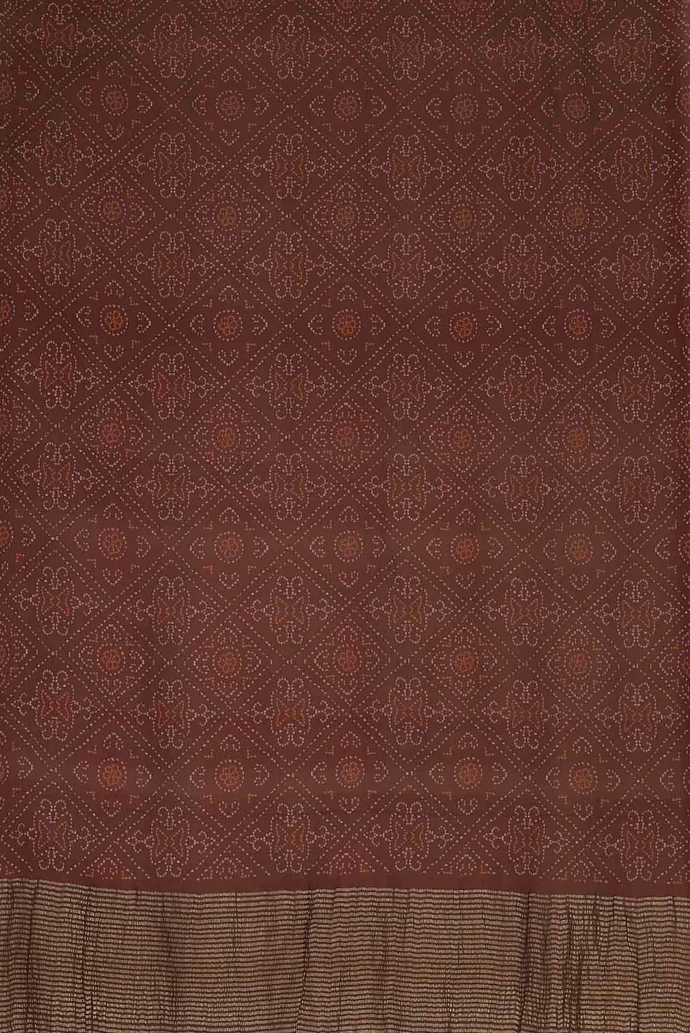 Brown Mysore Crepe Saree